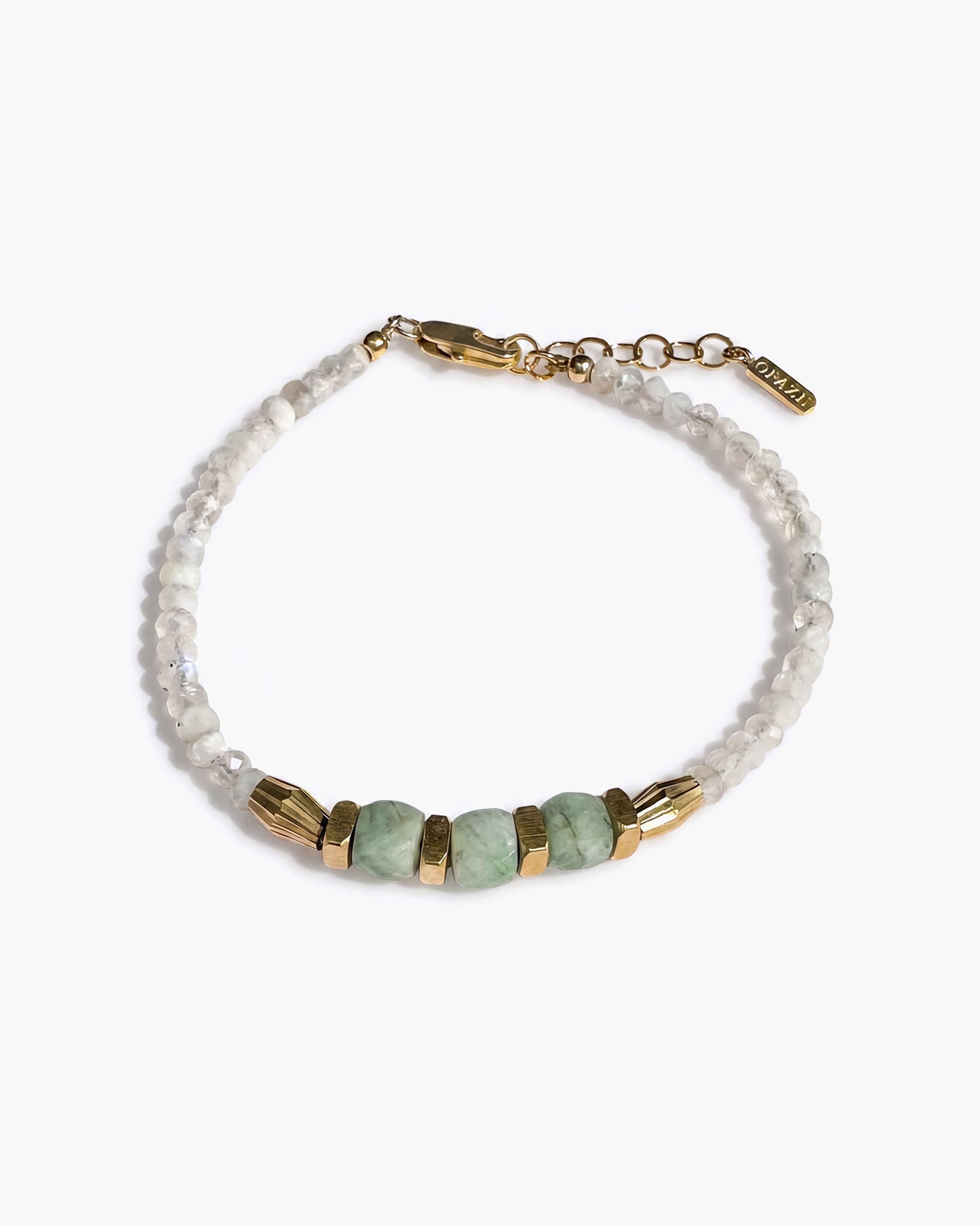 AYANNA Pulsera Esmeralda & Piedra lunar
