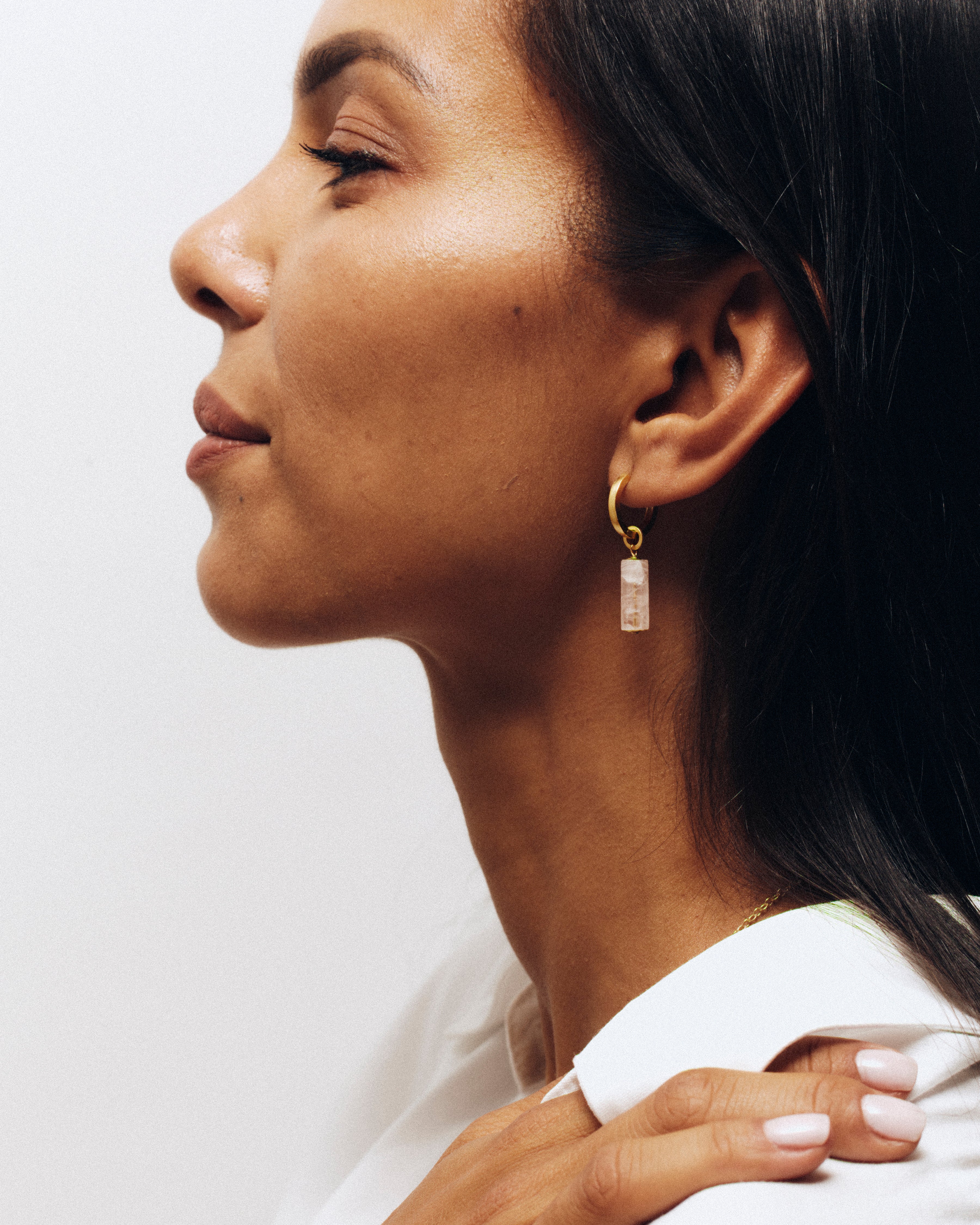 Boucles d'oreilles ASHA - Quartz rose