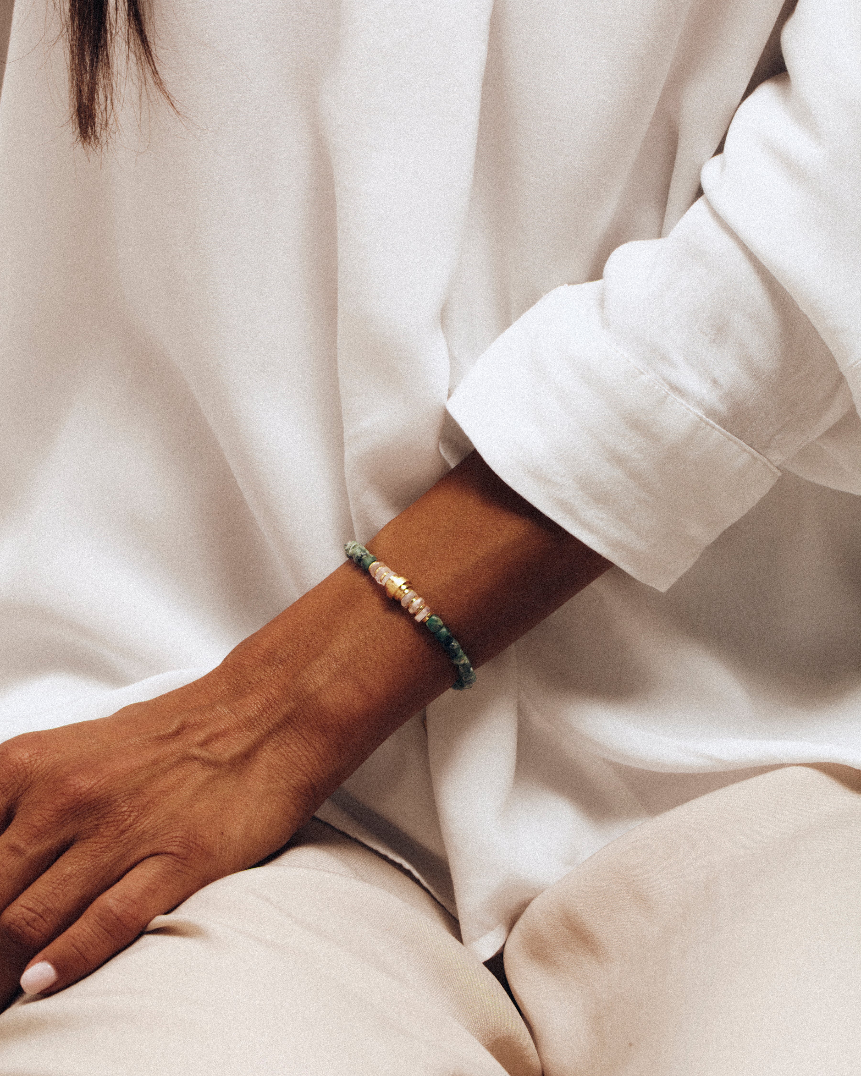 Bracelet NAYA - Emeraude & Pierre de lune