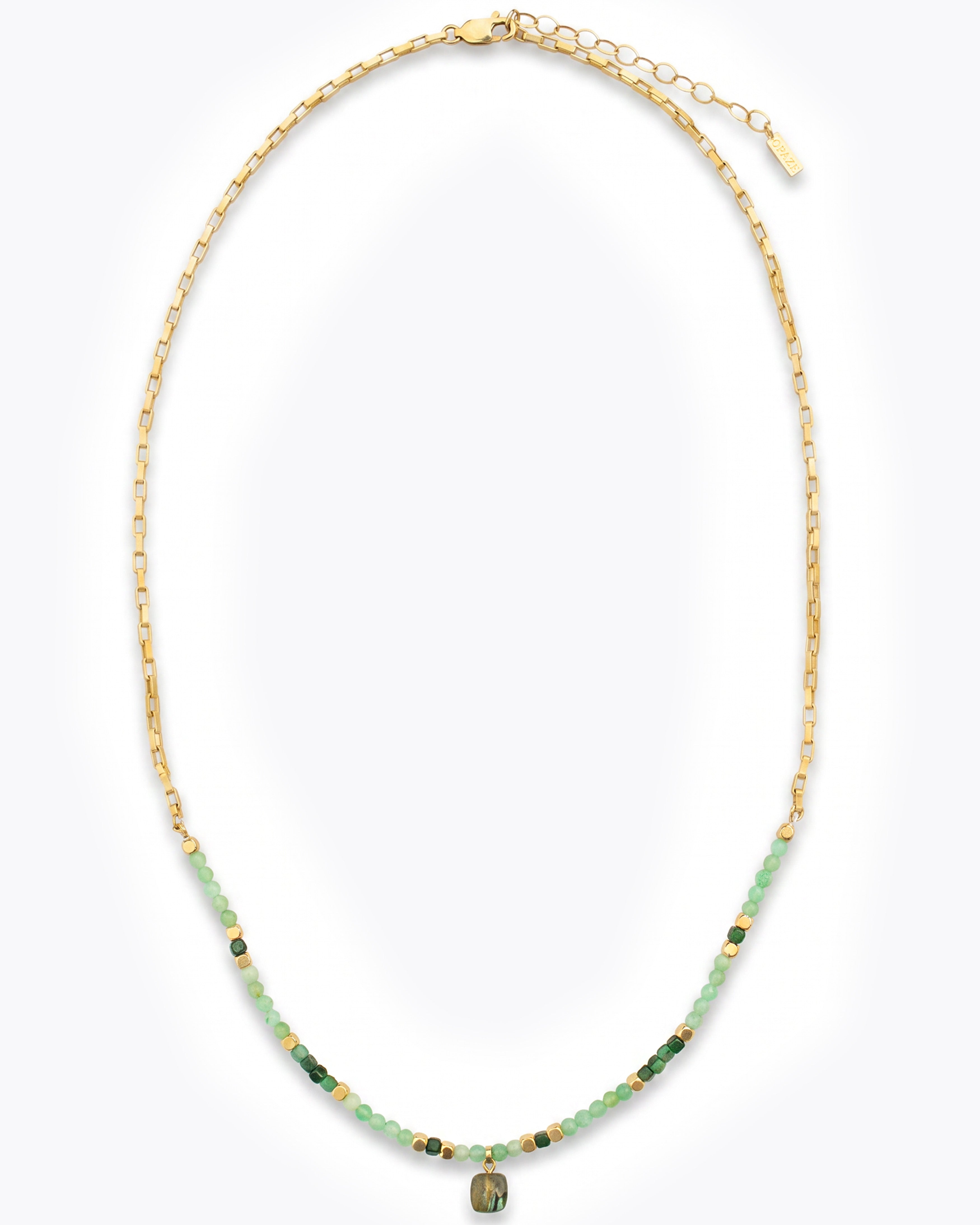 CALLISTO Chrysoprase, Jade & Labradorite Necklace