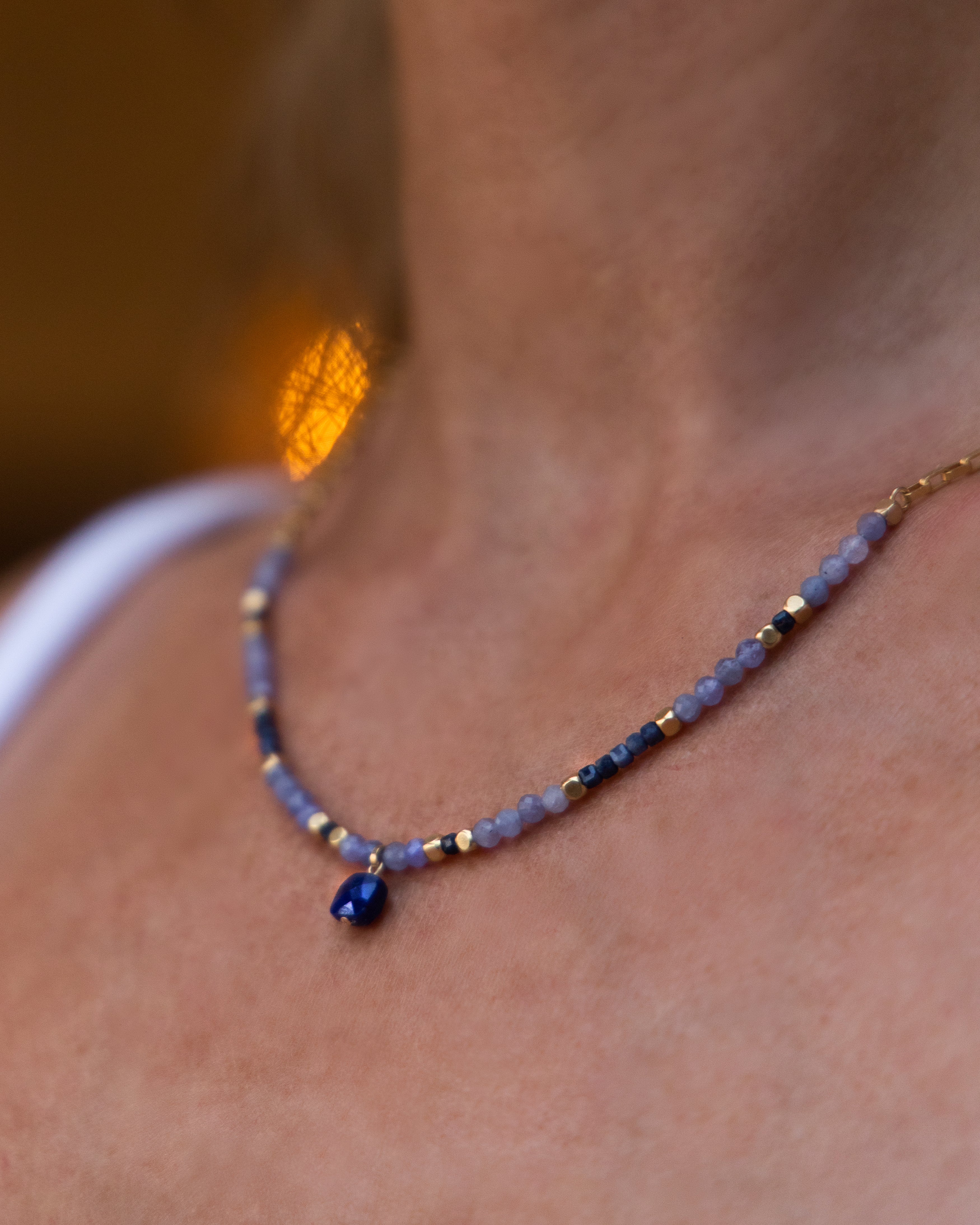 CALLISTO Tanzanite, Sapphire & Lapis Lazuli Necklace