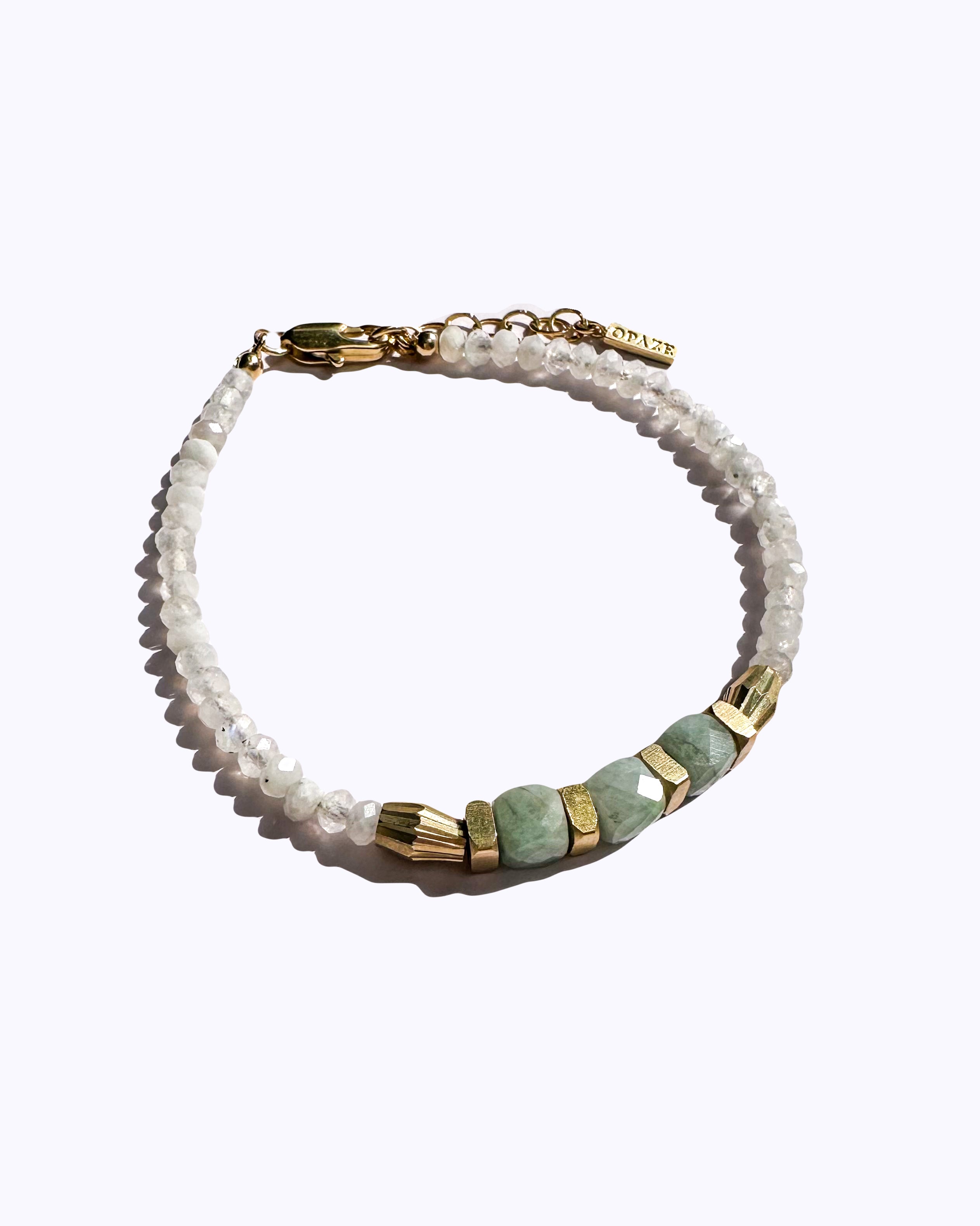 Bracelet AYANNA - Émeraude & Pierre de lune