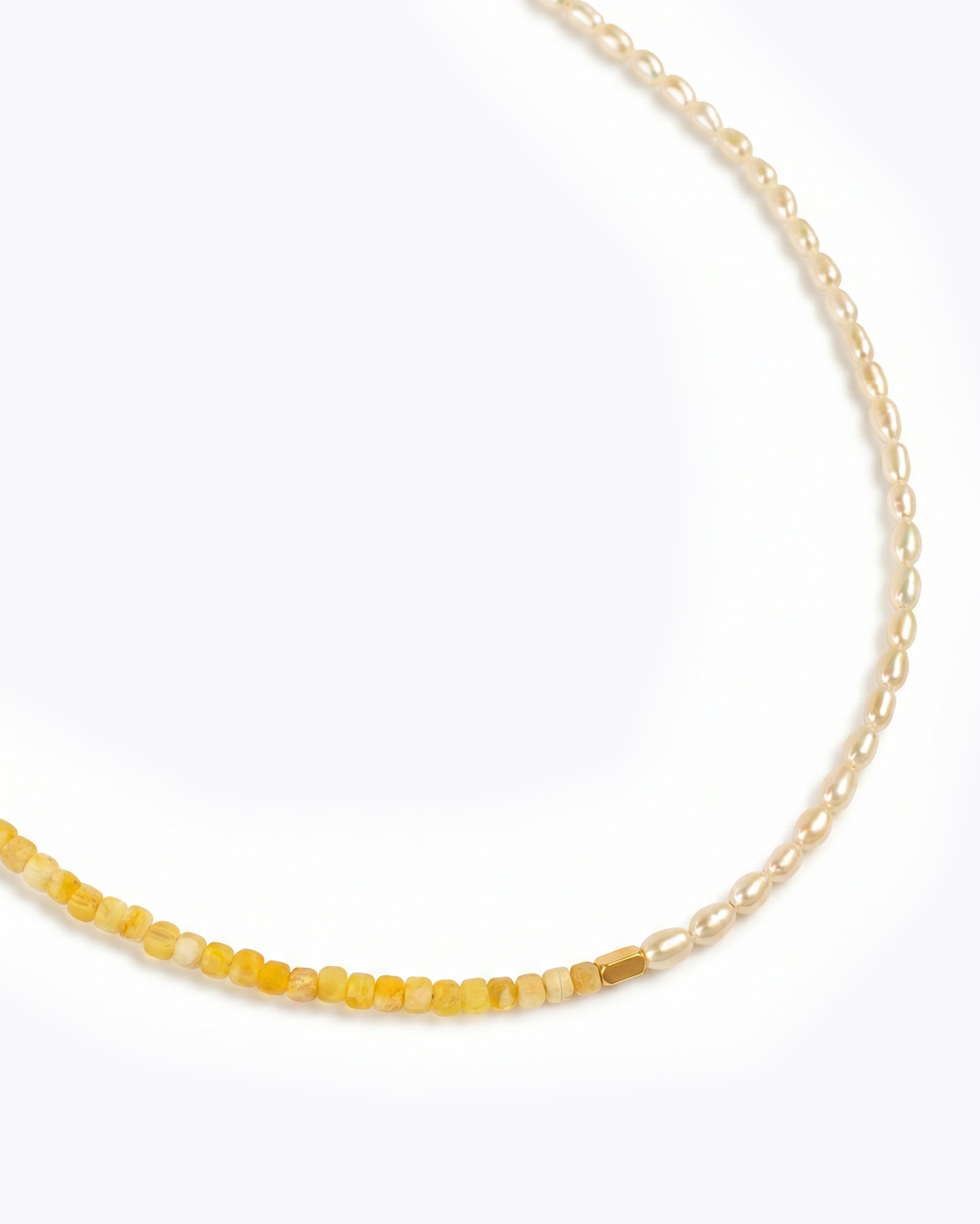 LUCINA Yellow Opal & Freshwater Pearl Necklace