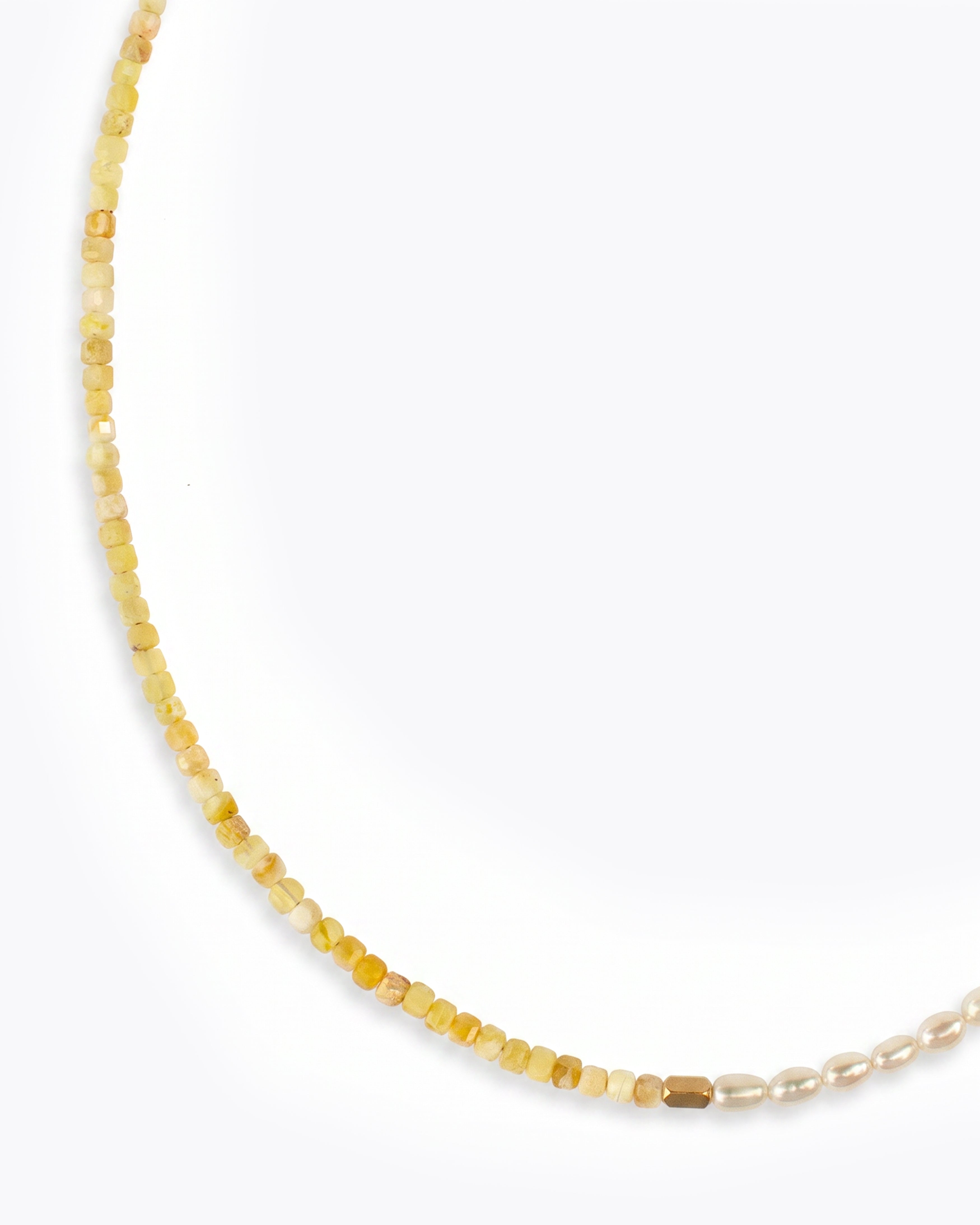 LUCINA Yellow Opal & Freshwater Pearl Necklace