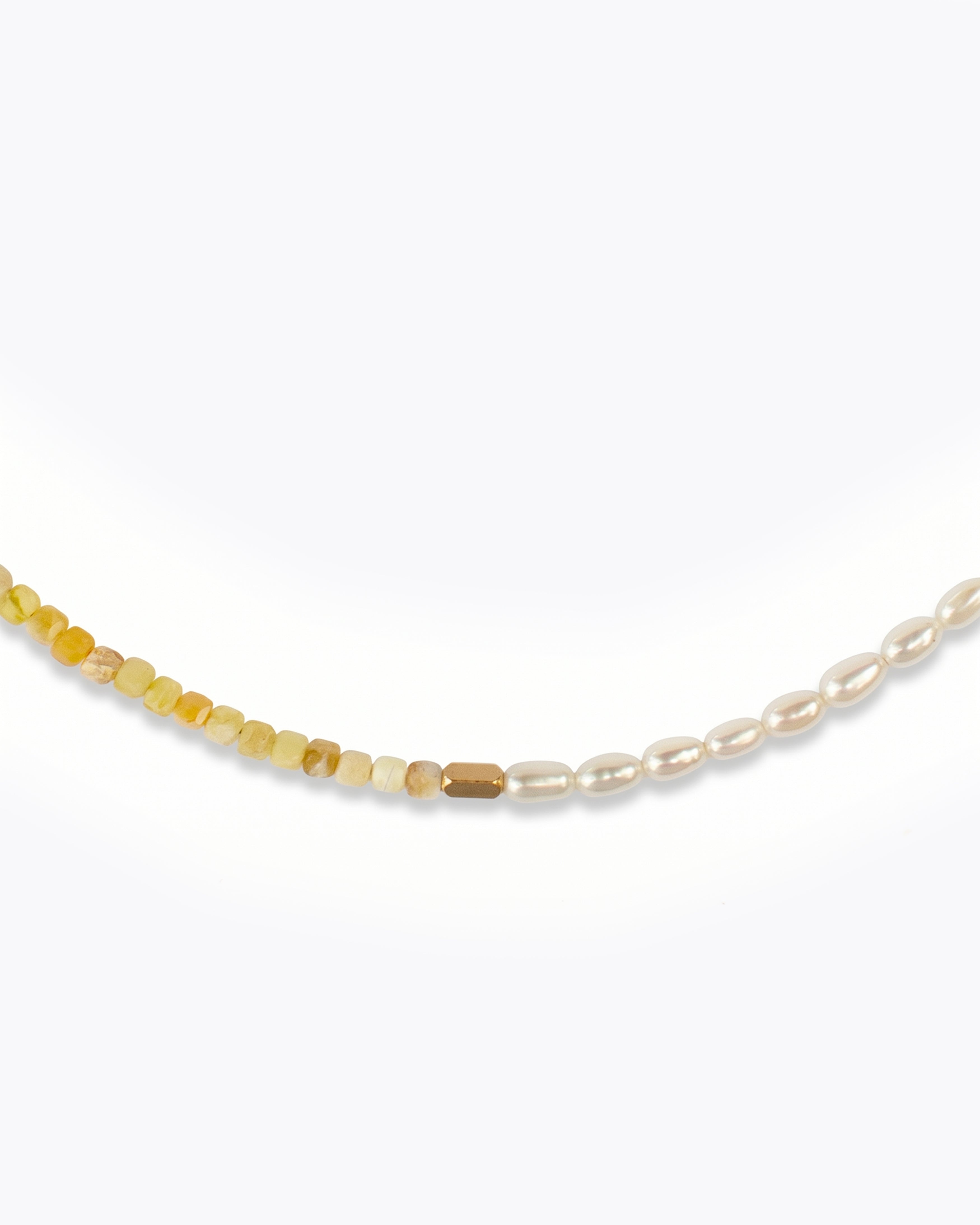 LUCINA Yellow Opal & Freshwater Pearl Necklace