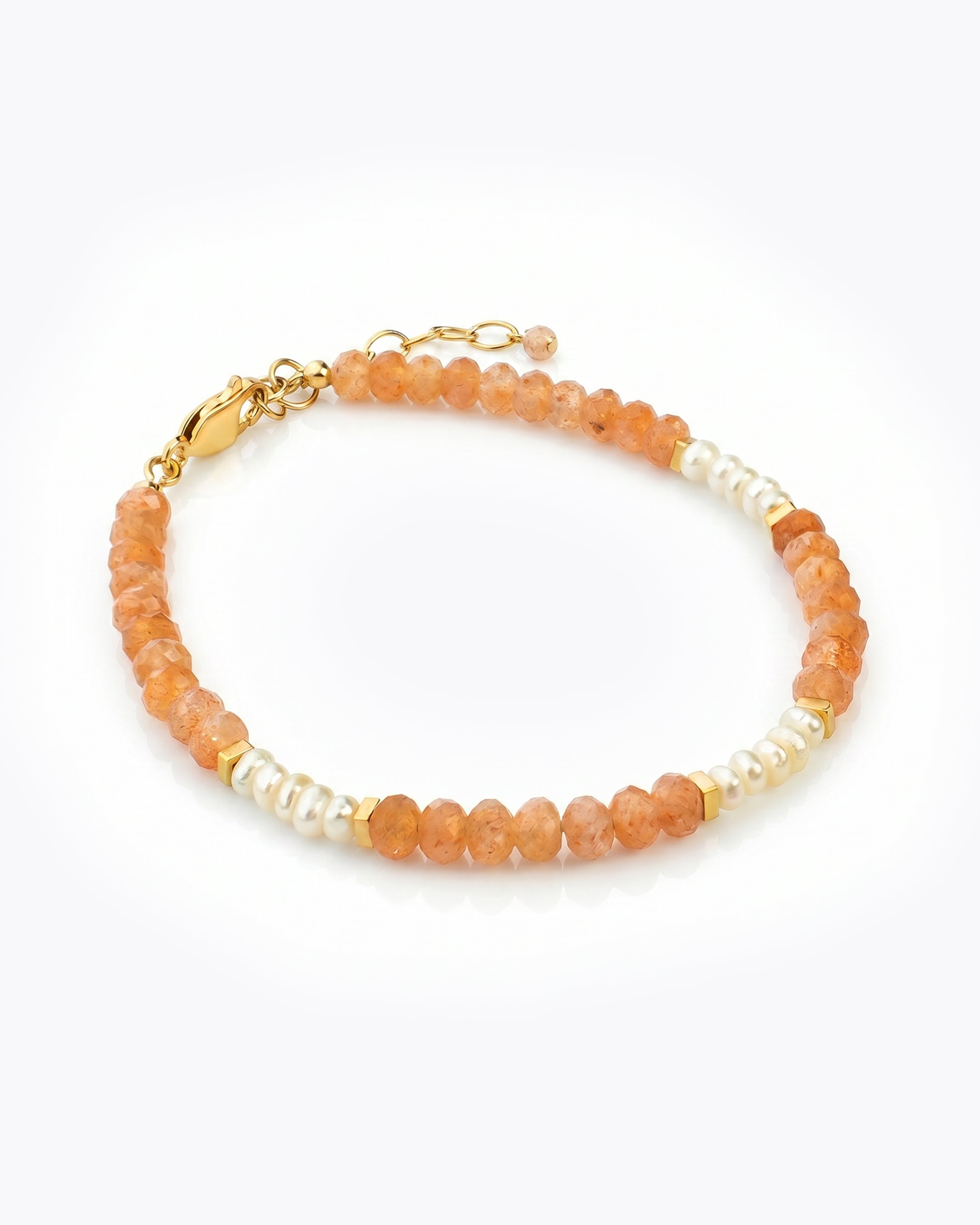 LYRA Pulsera Piedra solar & Perlas de agua dulce