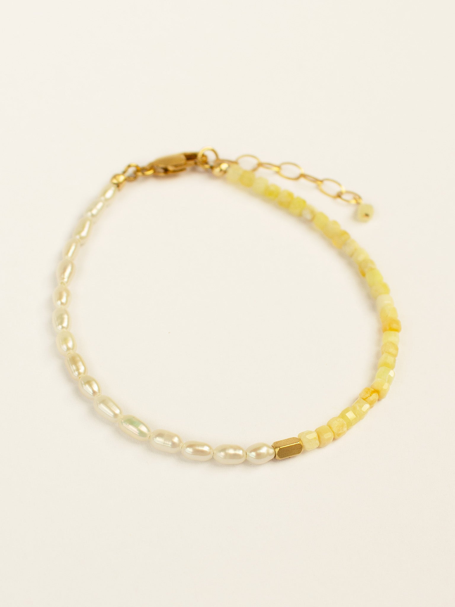 Bracelet LUCINA - Opale jaune & Perles d’eau douce