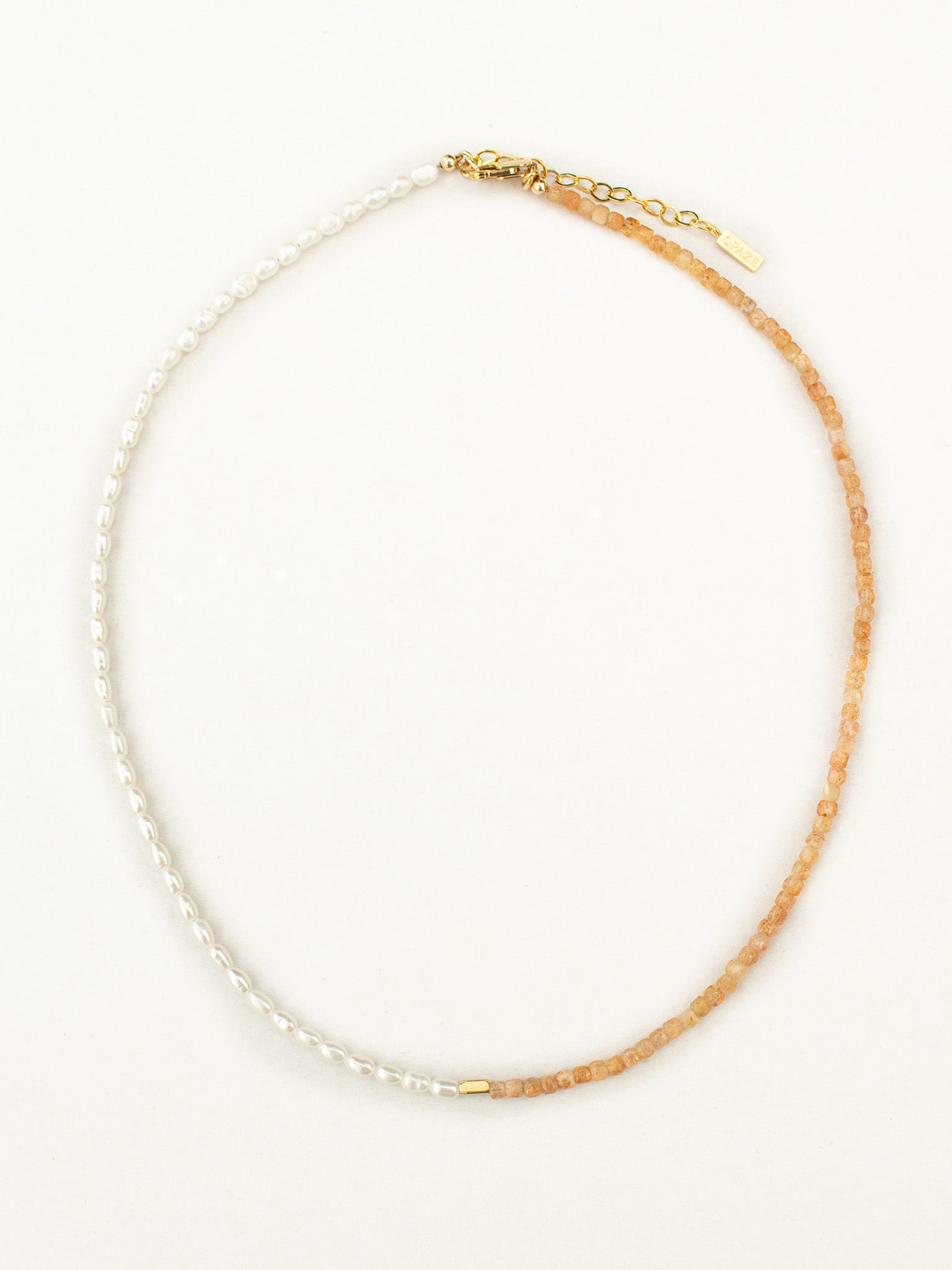 Collier LUCINA - Perles d'eau douce & Pierre de Soleil