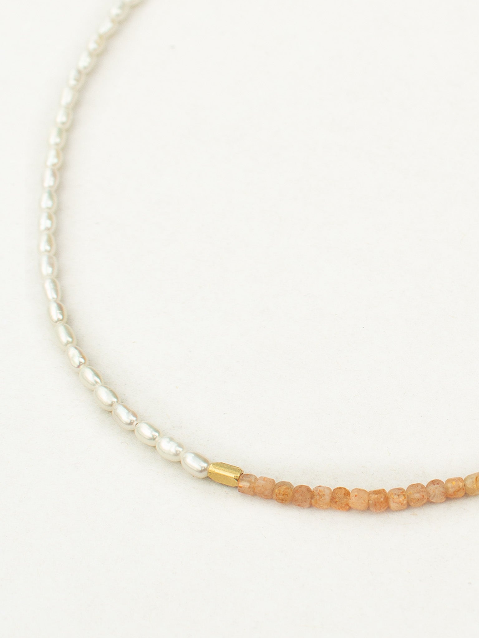 LUCINA Collier Perles d'eau douce & Pierre de soleil