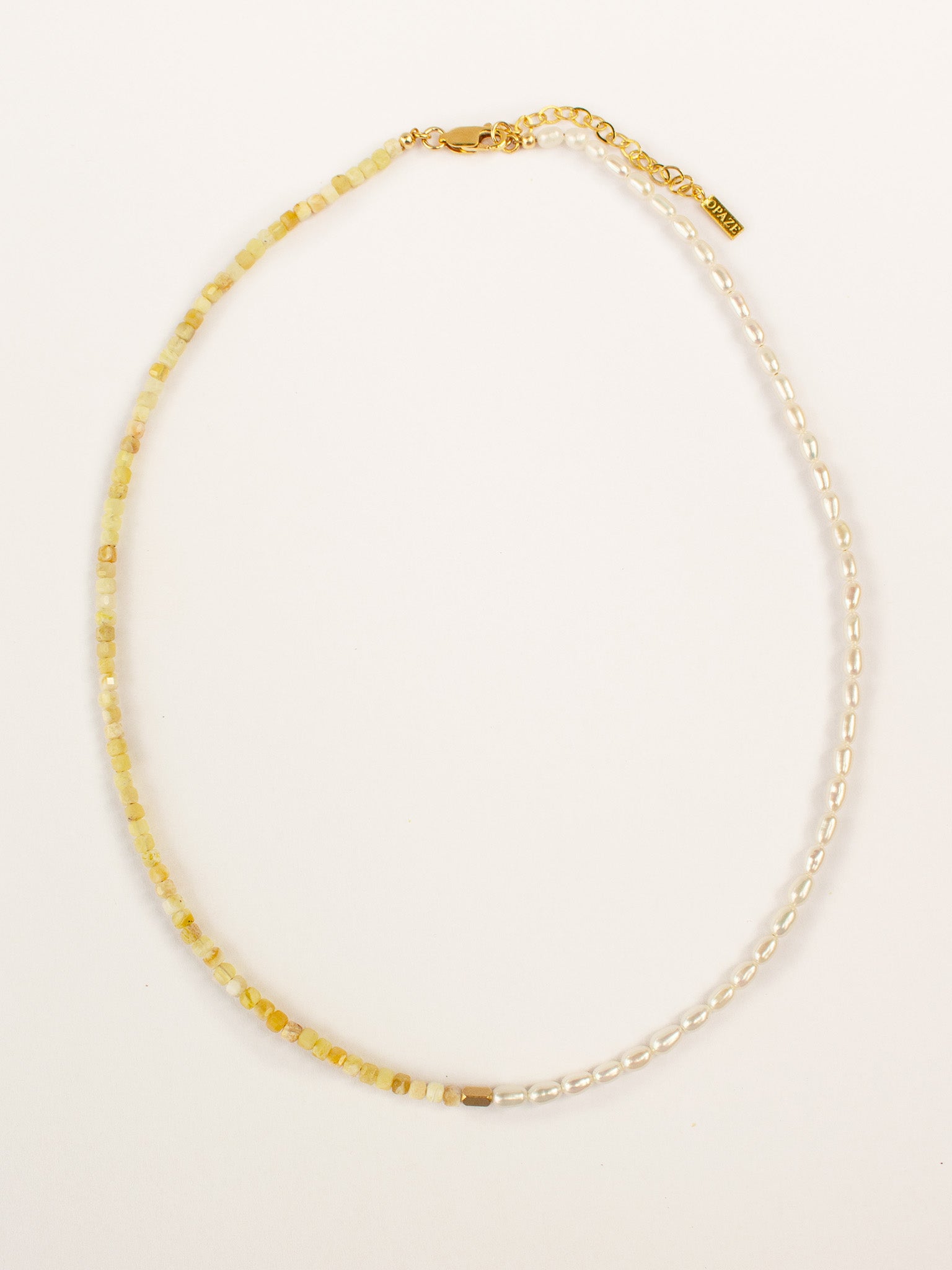 Collier LUCINA - Opale Jaune & Perles d’Eau Douce