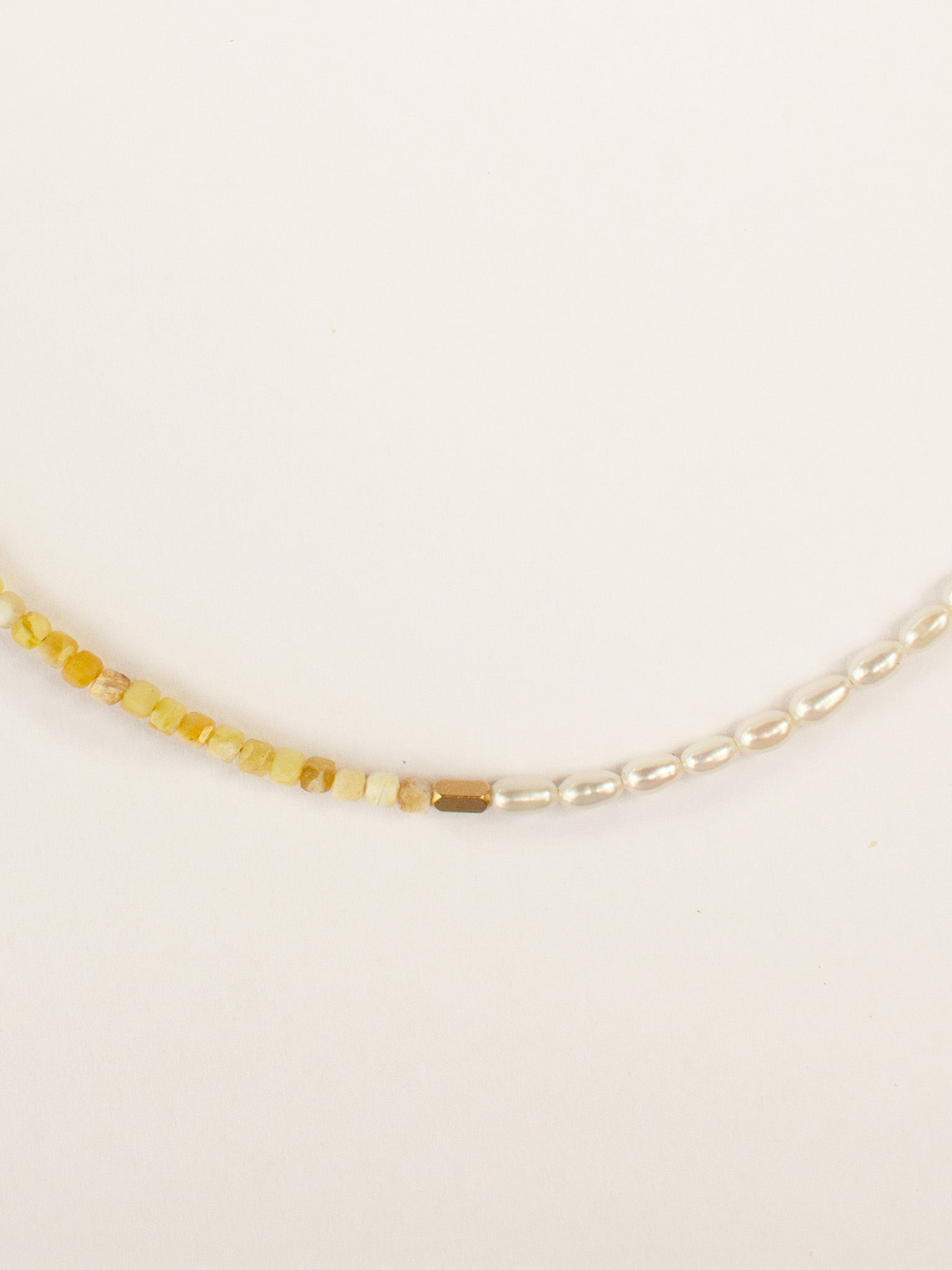 LUCINA Collier Opale jaune & Perles d'eau douce