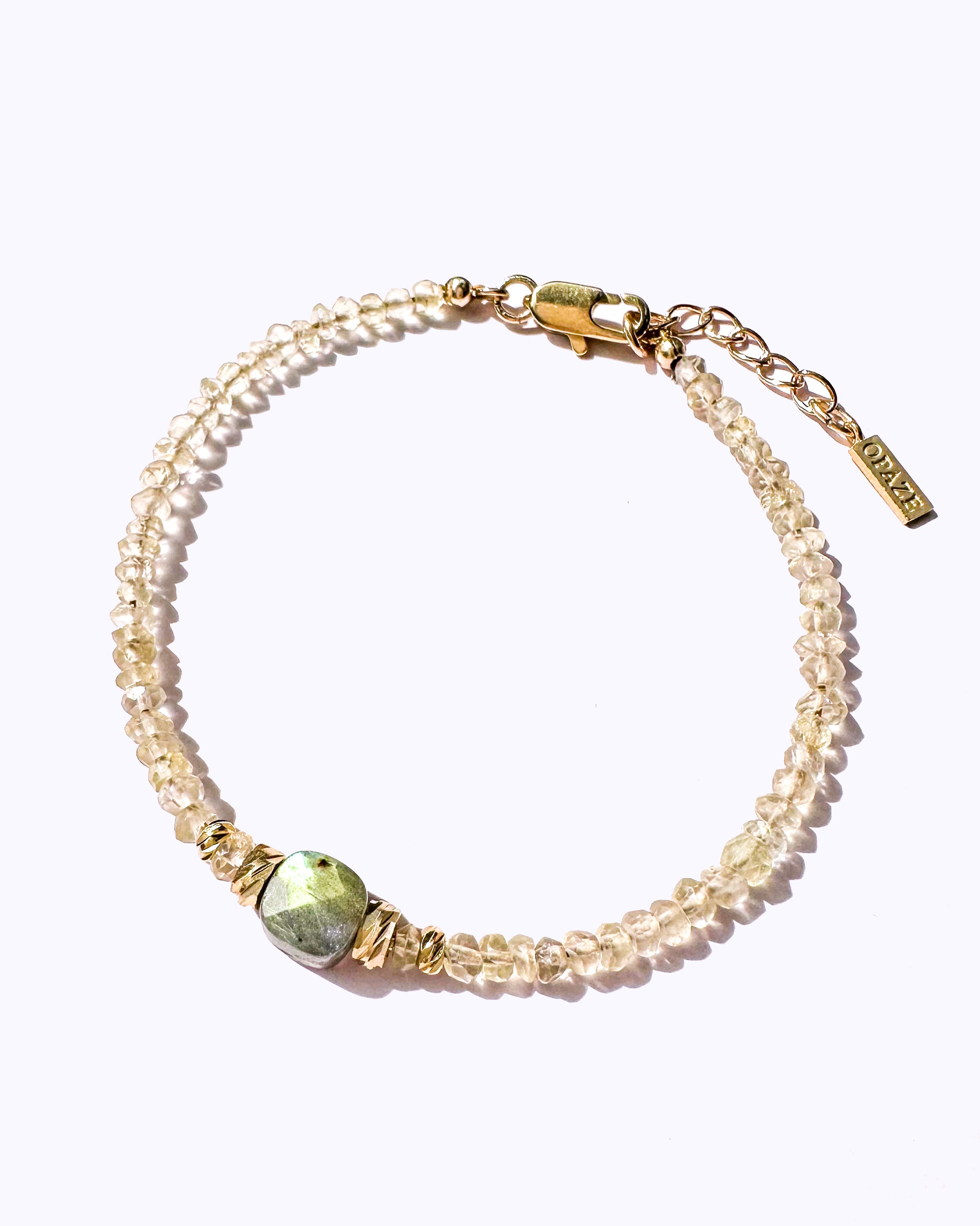 Bracelet MUUN - Quartz jaune & Labradorite