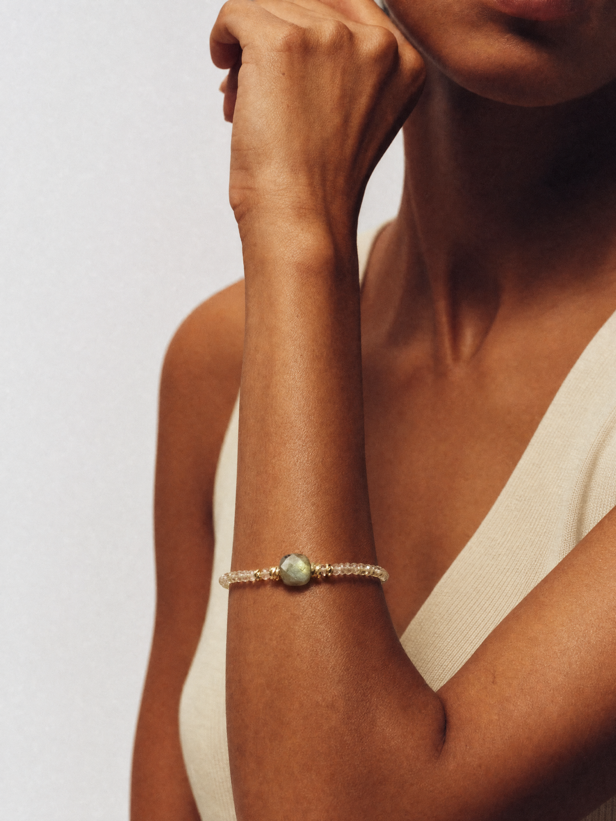 MUUN Pulsera Cuarzo limón & Labradorita