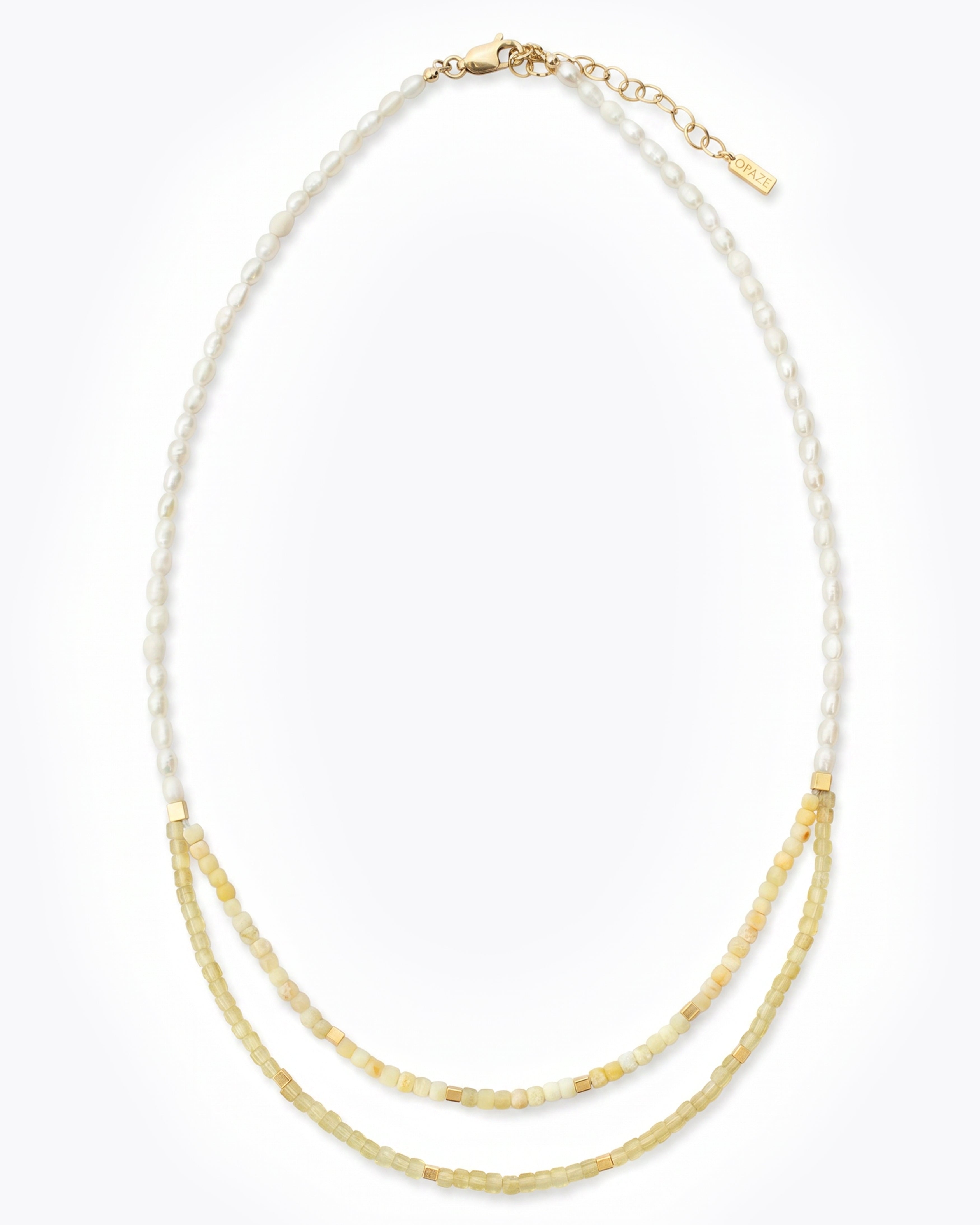 SOLANA Yellow Opal, Apatite & Pearl Necklace