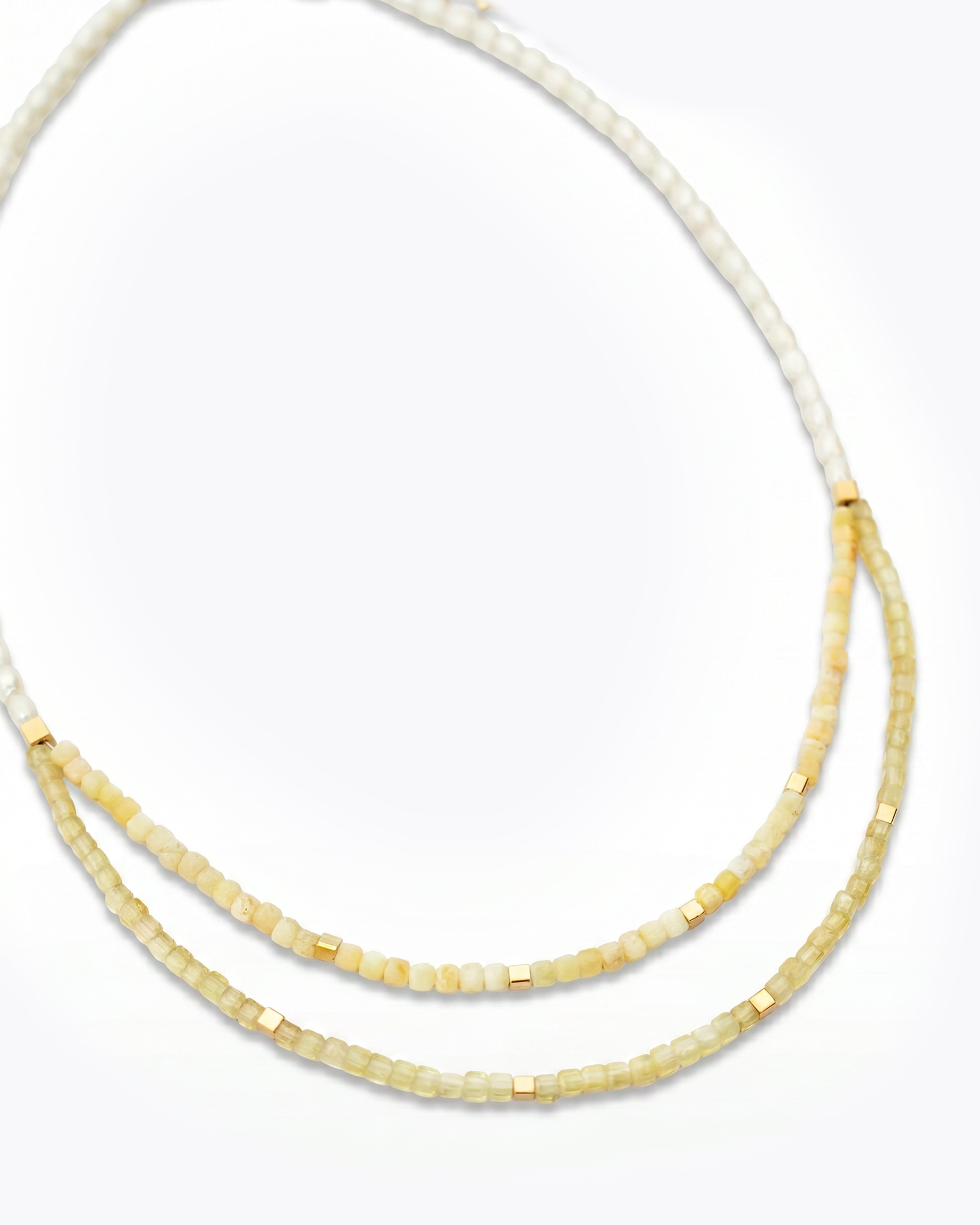 SOLANA Yellow Opal, Apatite & Pearl Necklace