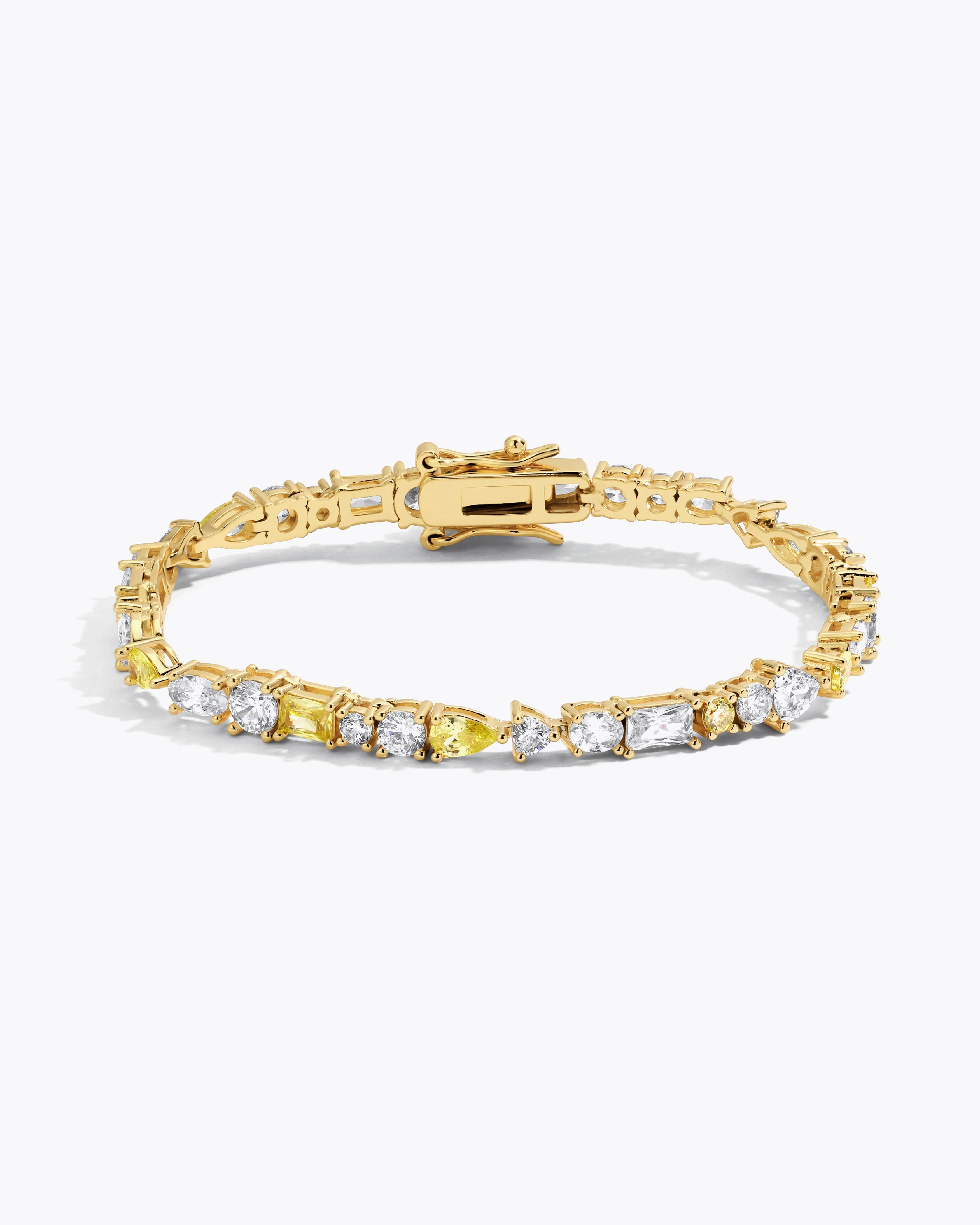 SOLEA Mixed-Cut Tennis Bracelet, Gold Bathed Sterling Silver
