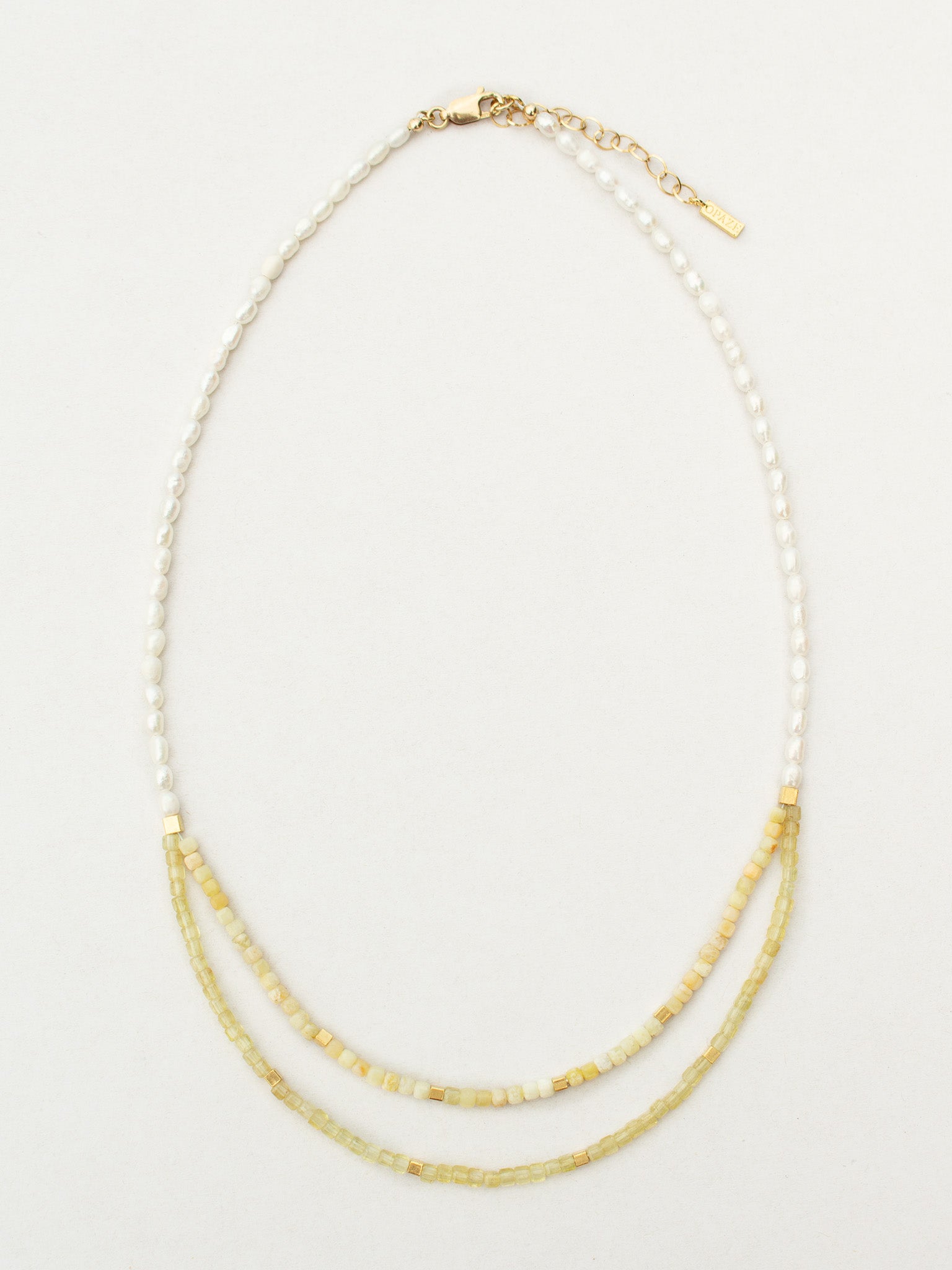 Collier SOLANA - Opale jaune & Perles d’eau douce