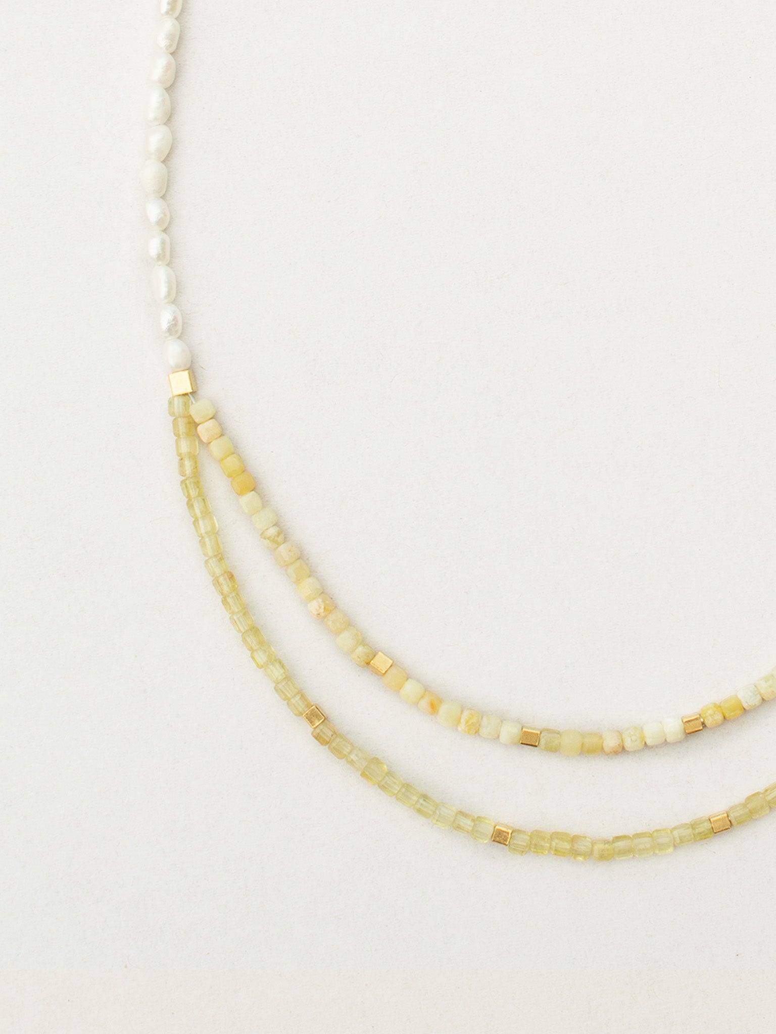 Collier SOLANA - Opale jaune & Perles d’eau douce