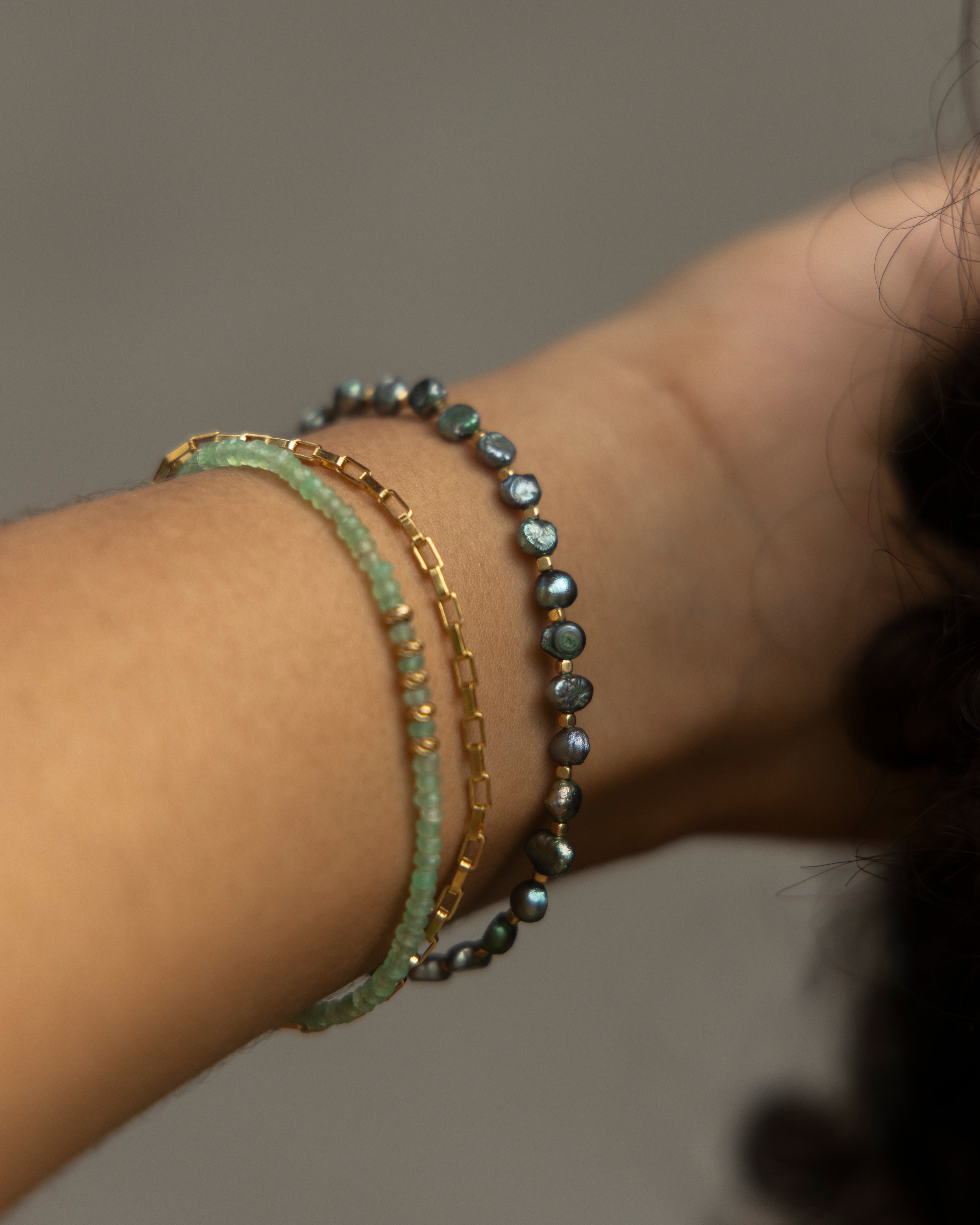 VEYRA Pulsera Perla negra de agua dulce