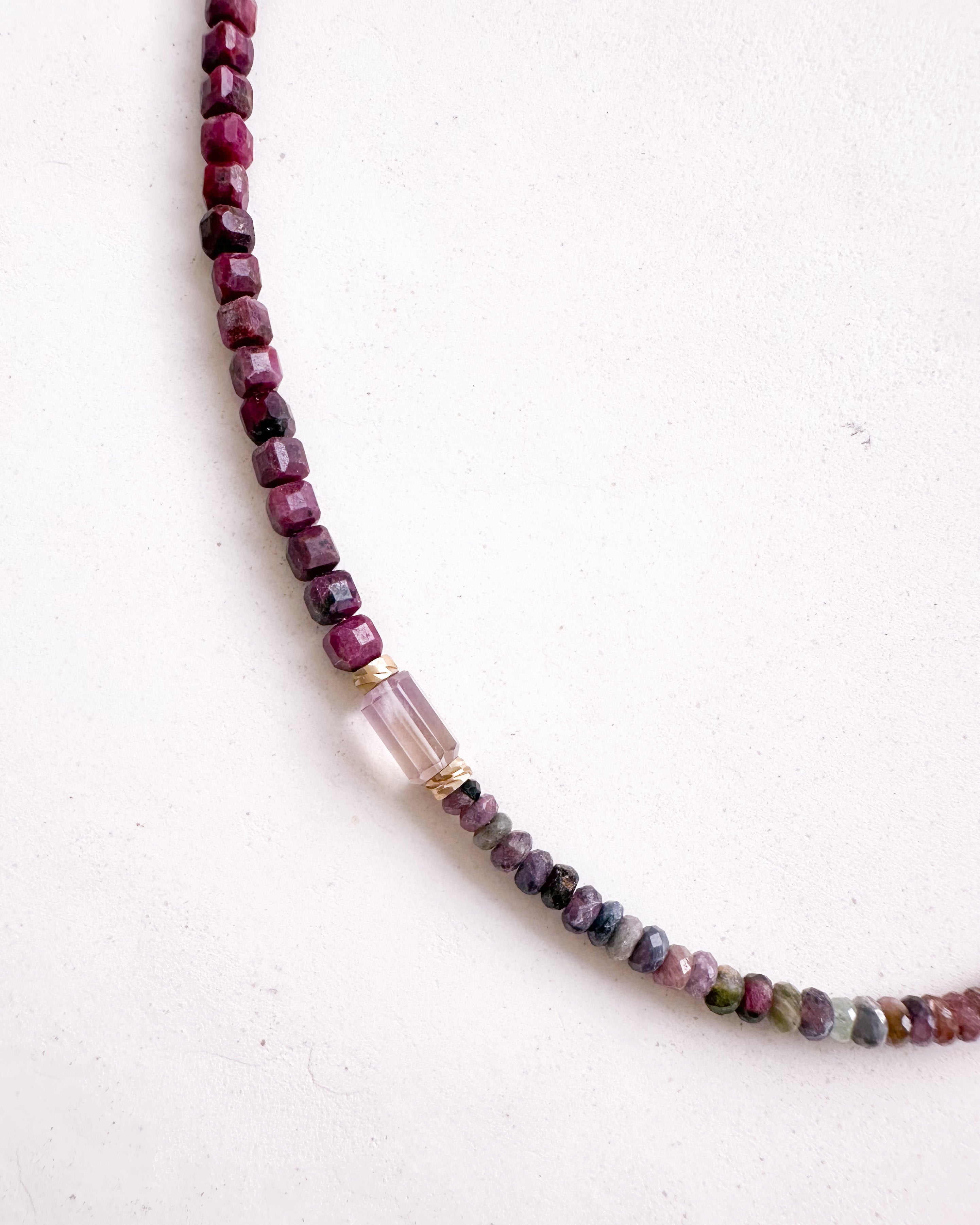 Collier RAYA - Rubis & Tourmaline melon d'eau