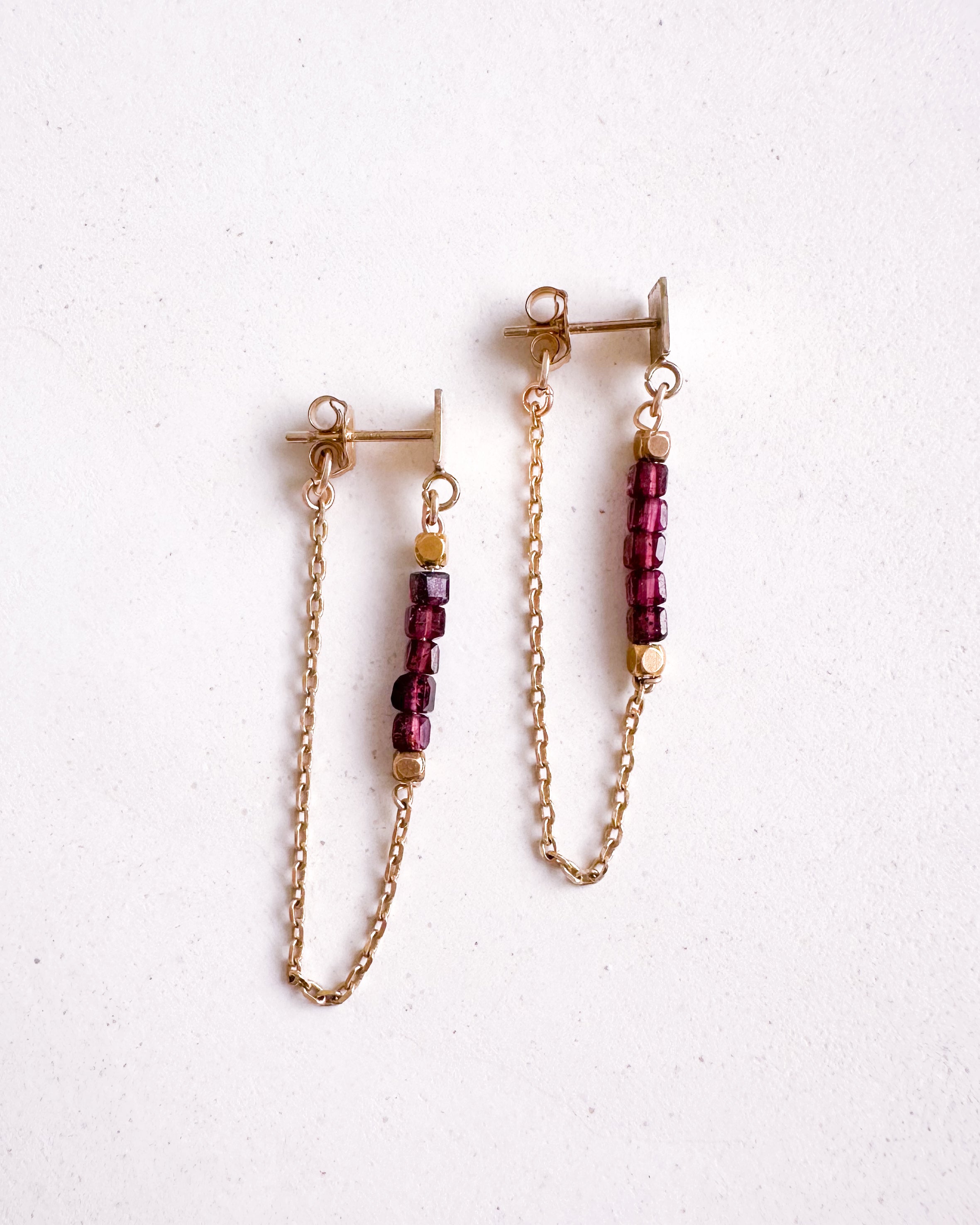 Boucles d'oreilles ZARIA - Grenat