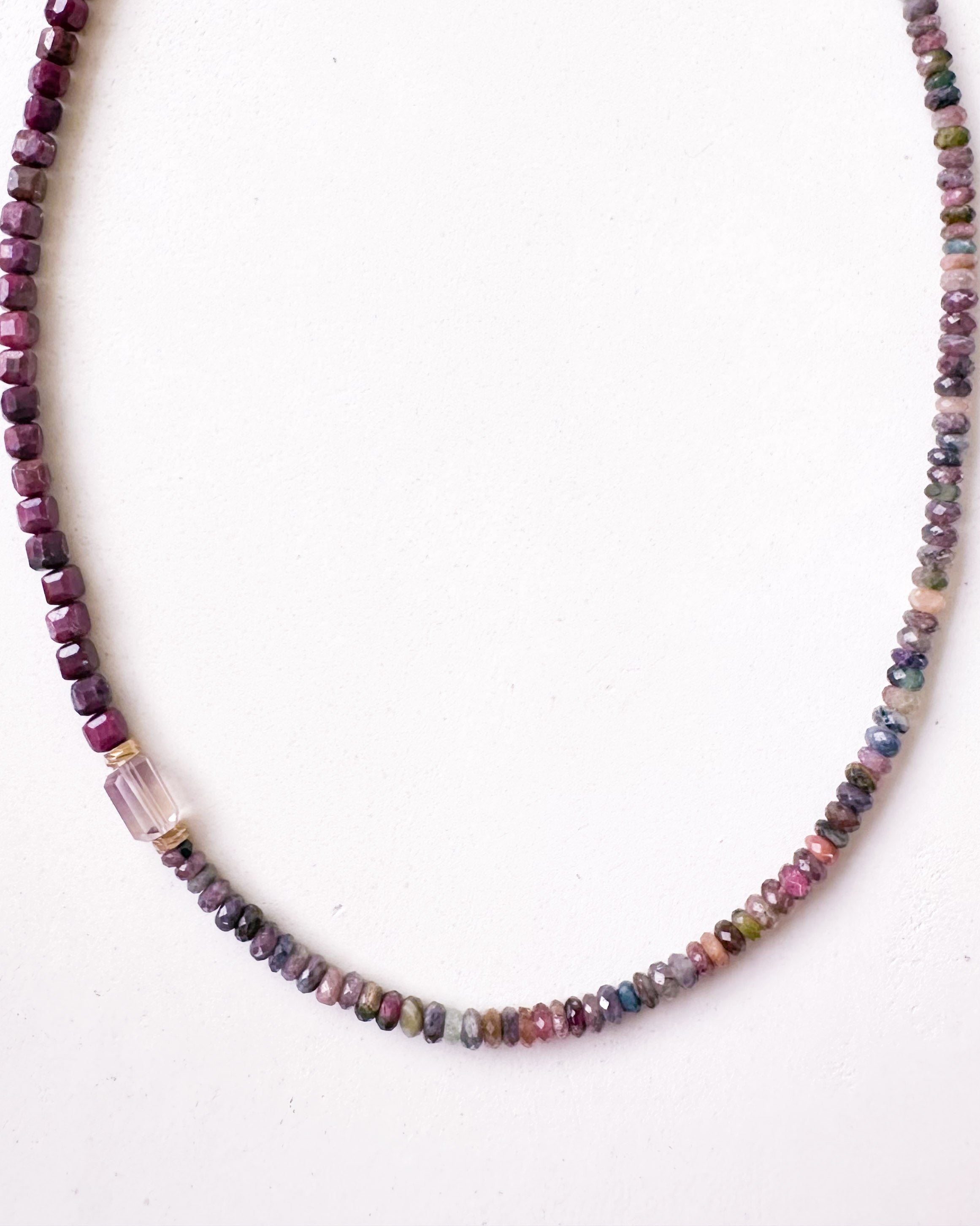Collier RAYA - Rubis & Tourmaline melon d'eau