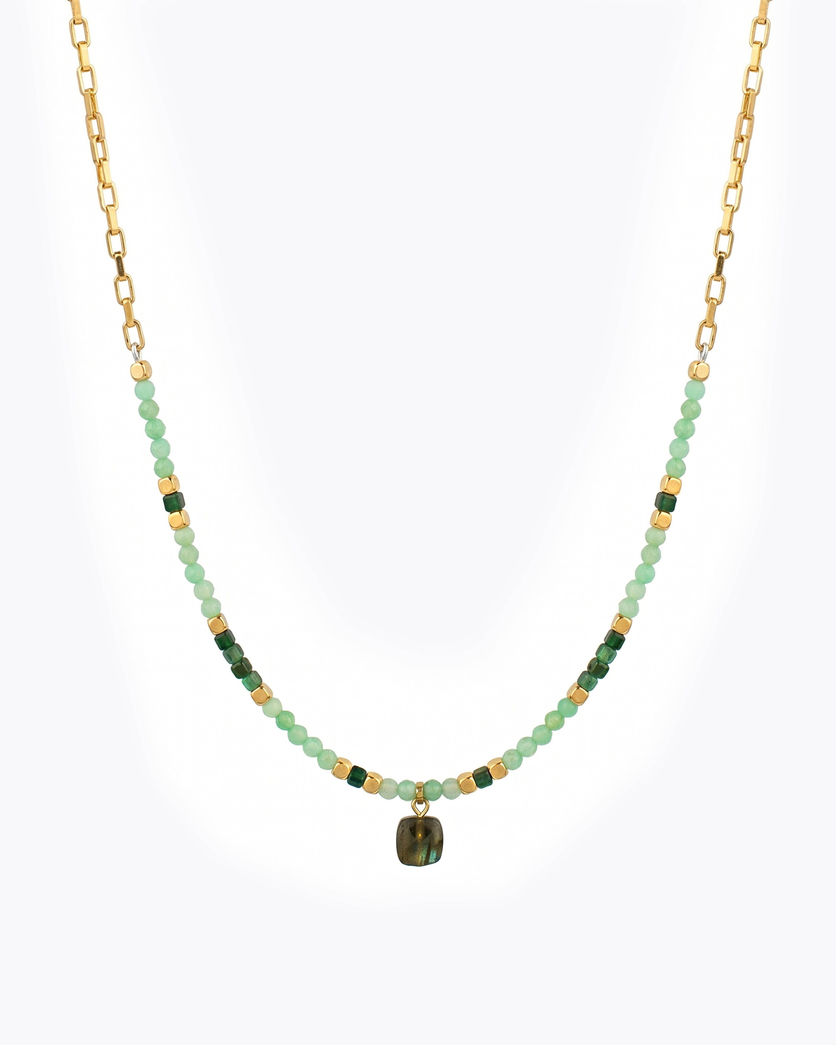 CALLISTO Chrysoprase, Jade & Labradorite Necklace
