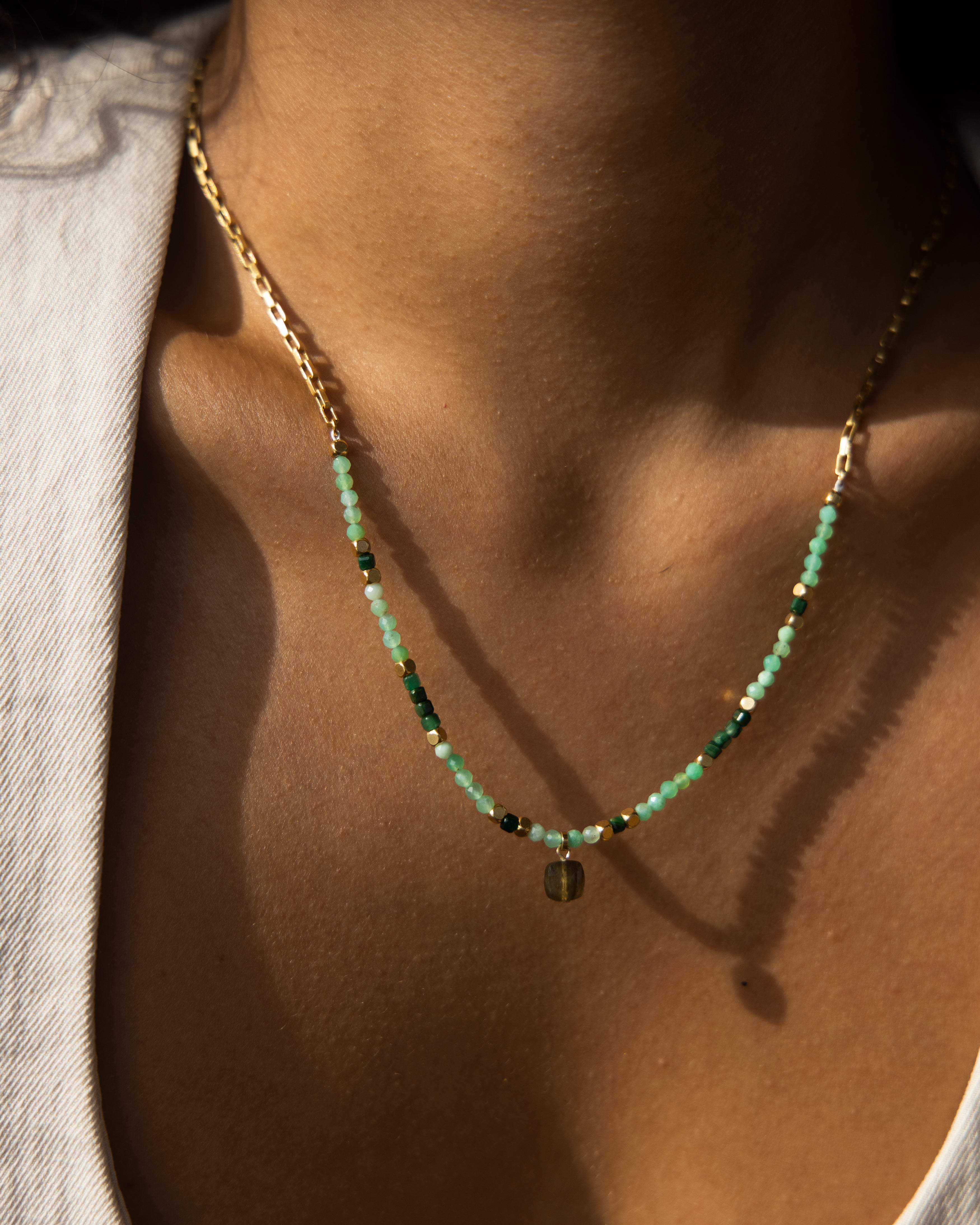 CALLISTO Chrysoprase, Jade & Labradorite Necklace