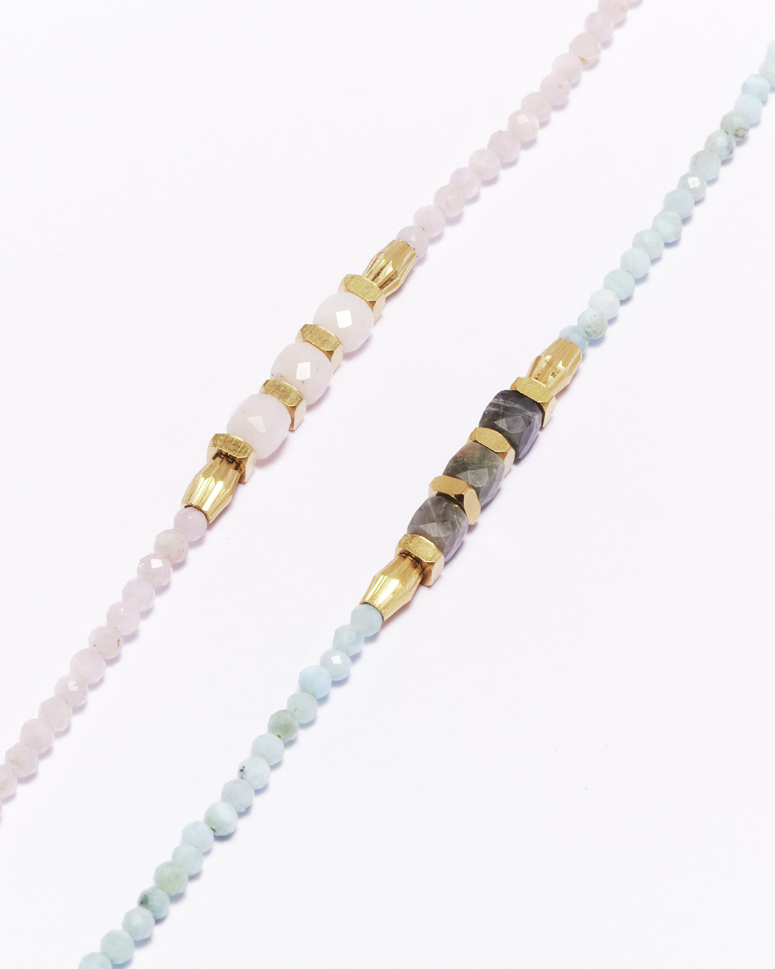 Collier AYANNA - Kunzite & Opale rose