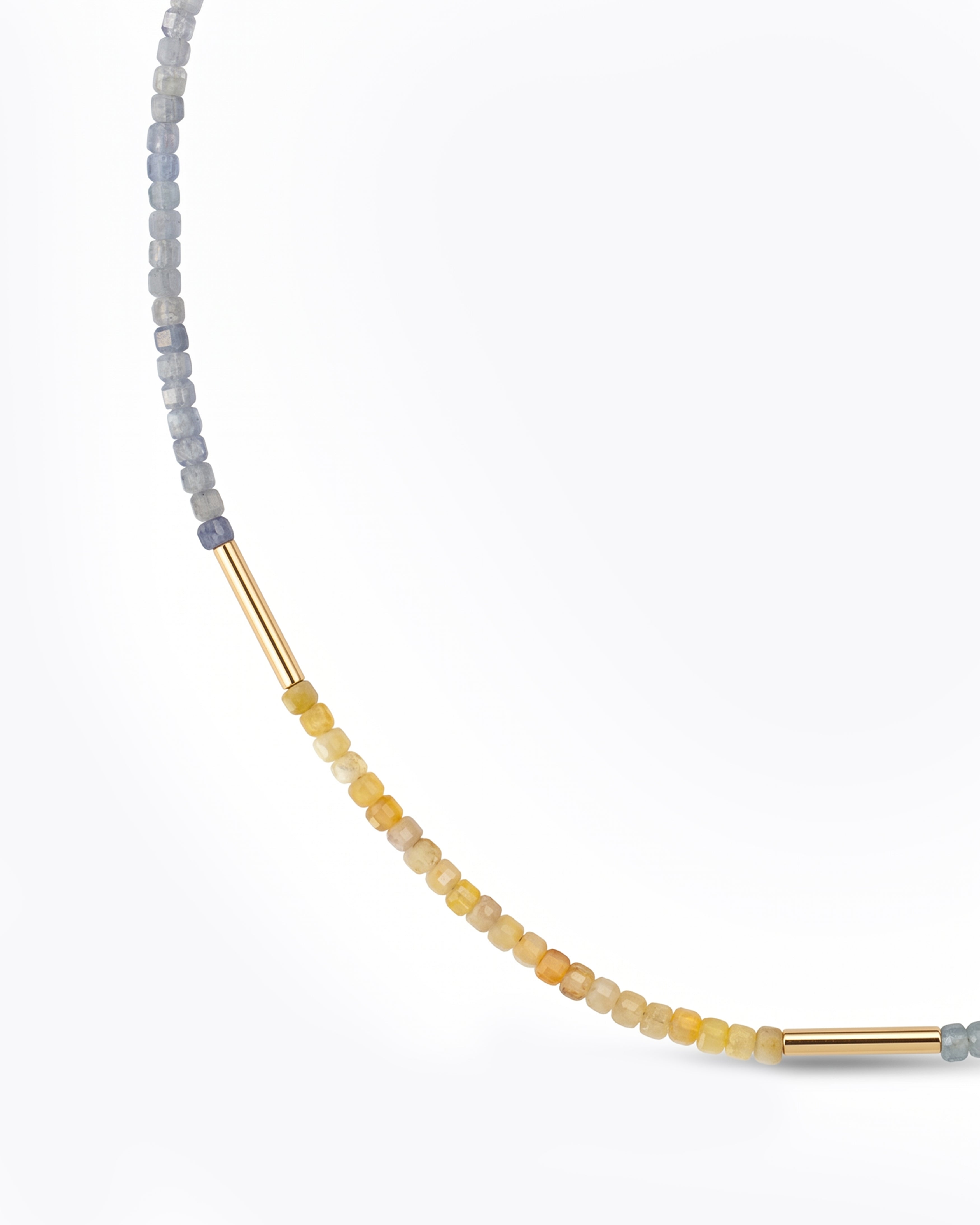 ELARA Yellow Opal, Chrysoprase, Larimar & Pearl Necklace