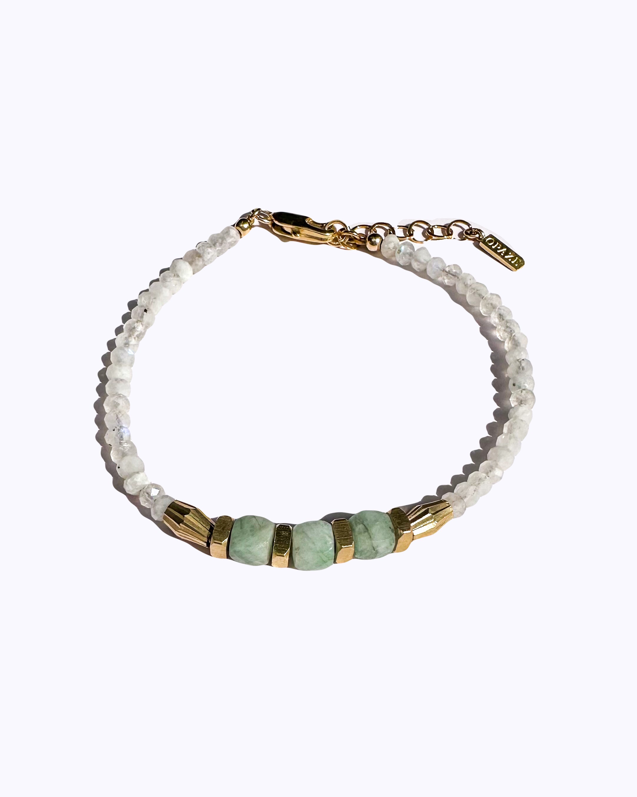 Bracelet AYANNA - Émeraude & Pierre de lune