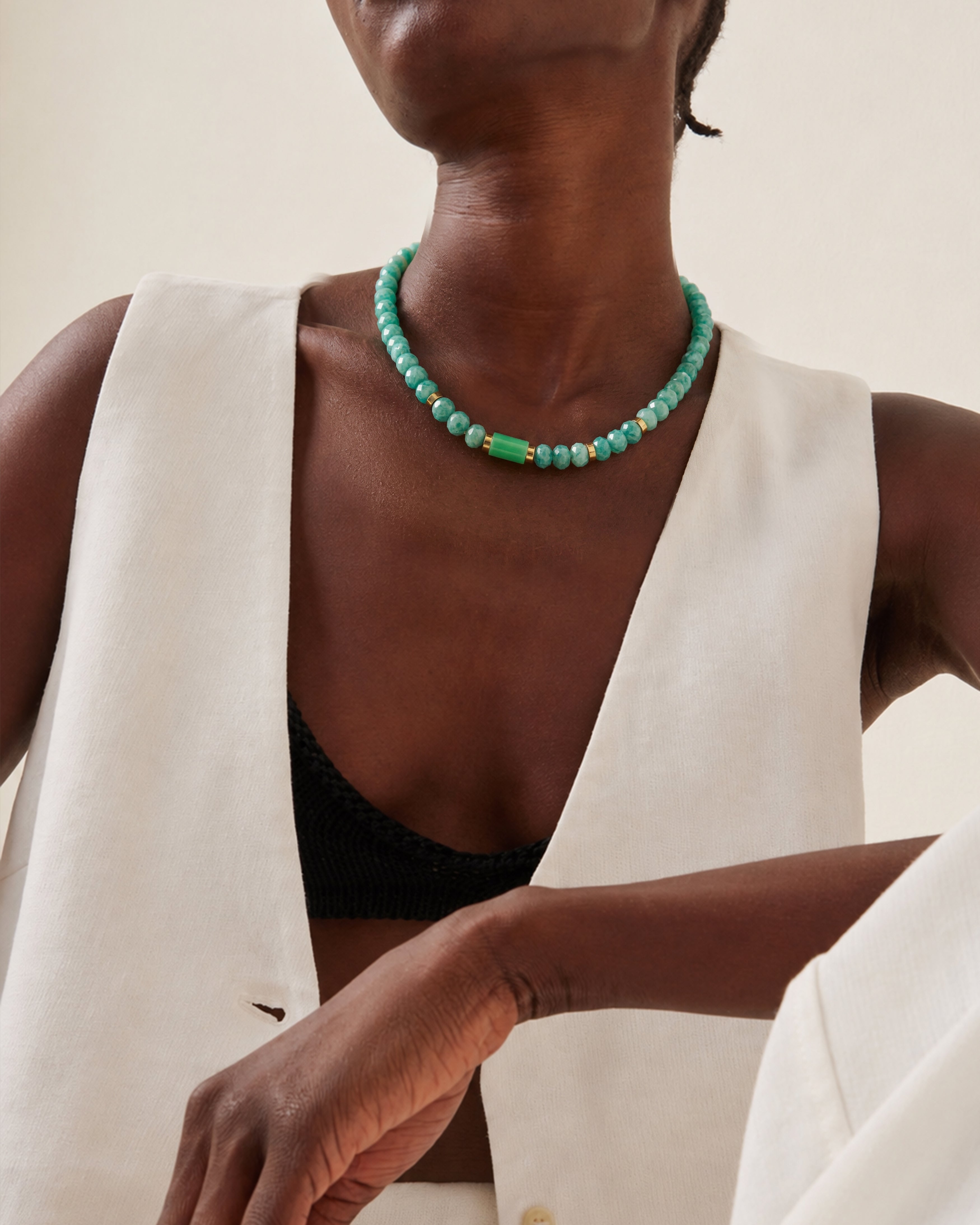 INDIRA Amazonite & Chrysoprase Necklace