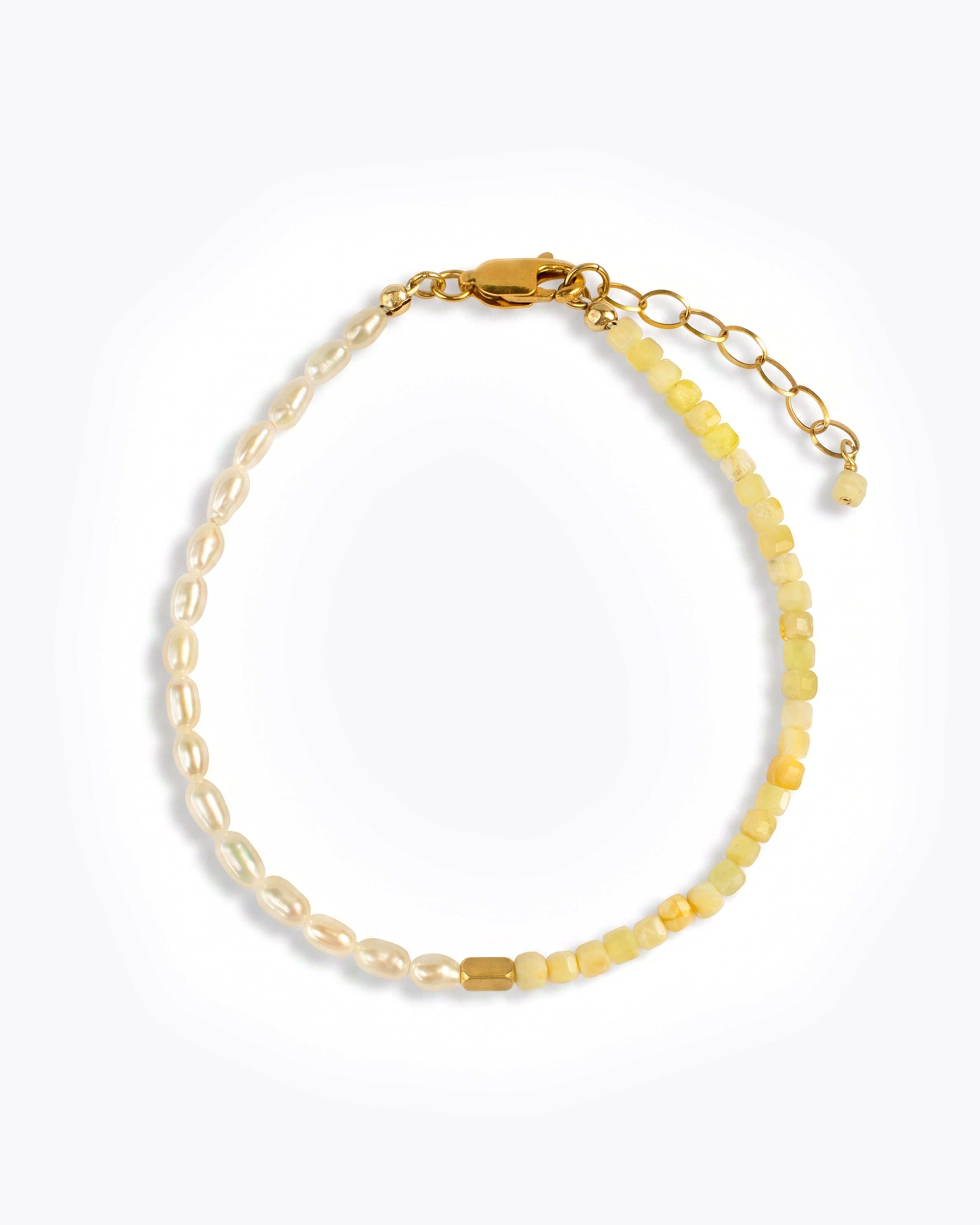 LUCINA Yellow Opal & Freshwater Pearl Bracelet