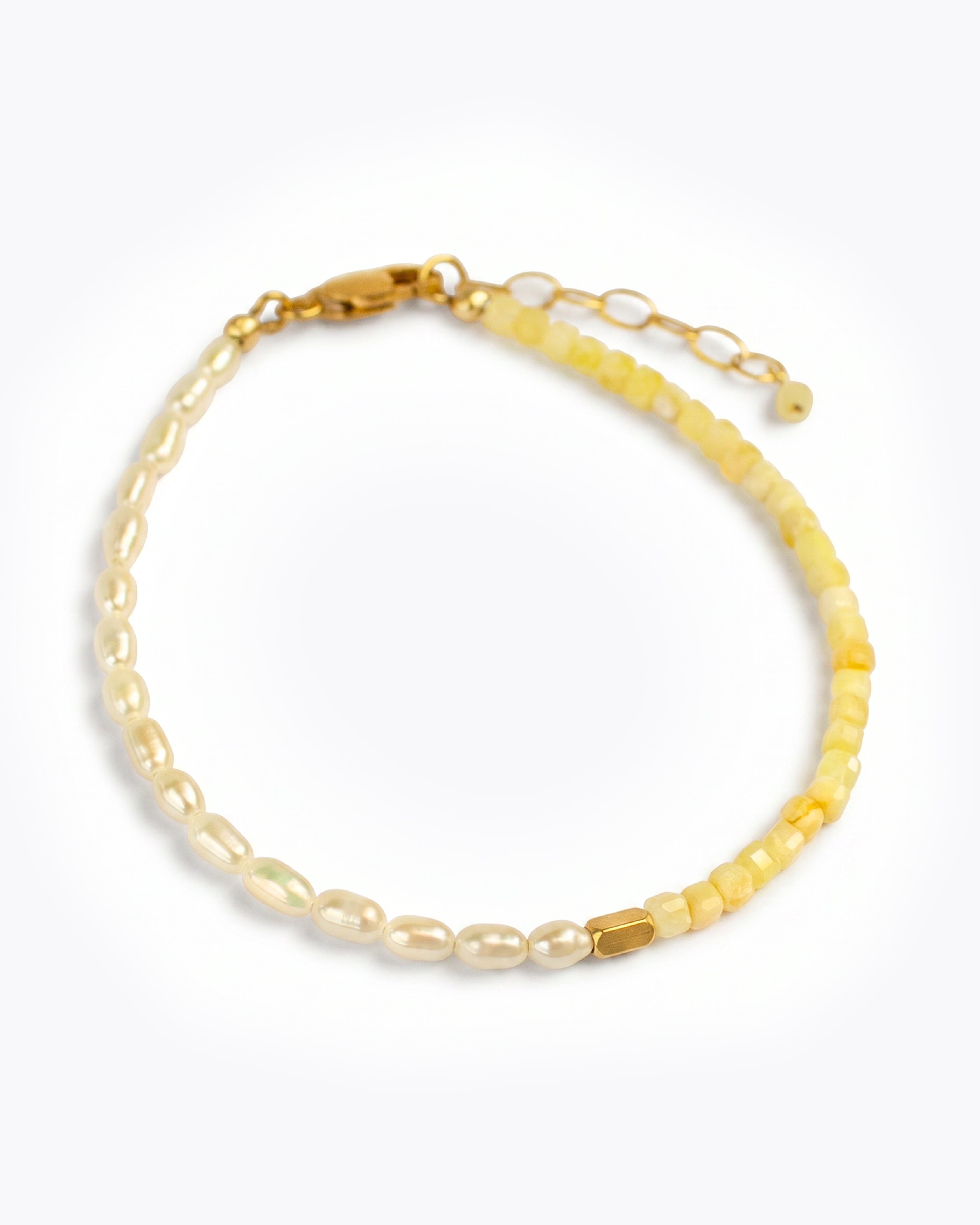 LUCINA Yellow Opal & Freshwater Pearl Bracelet