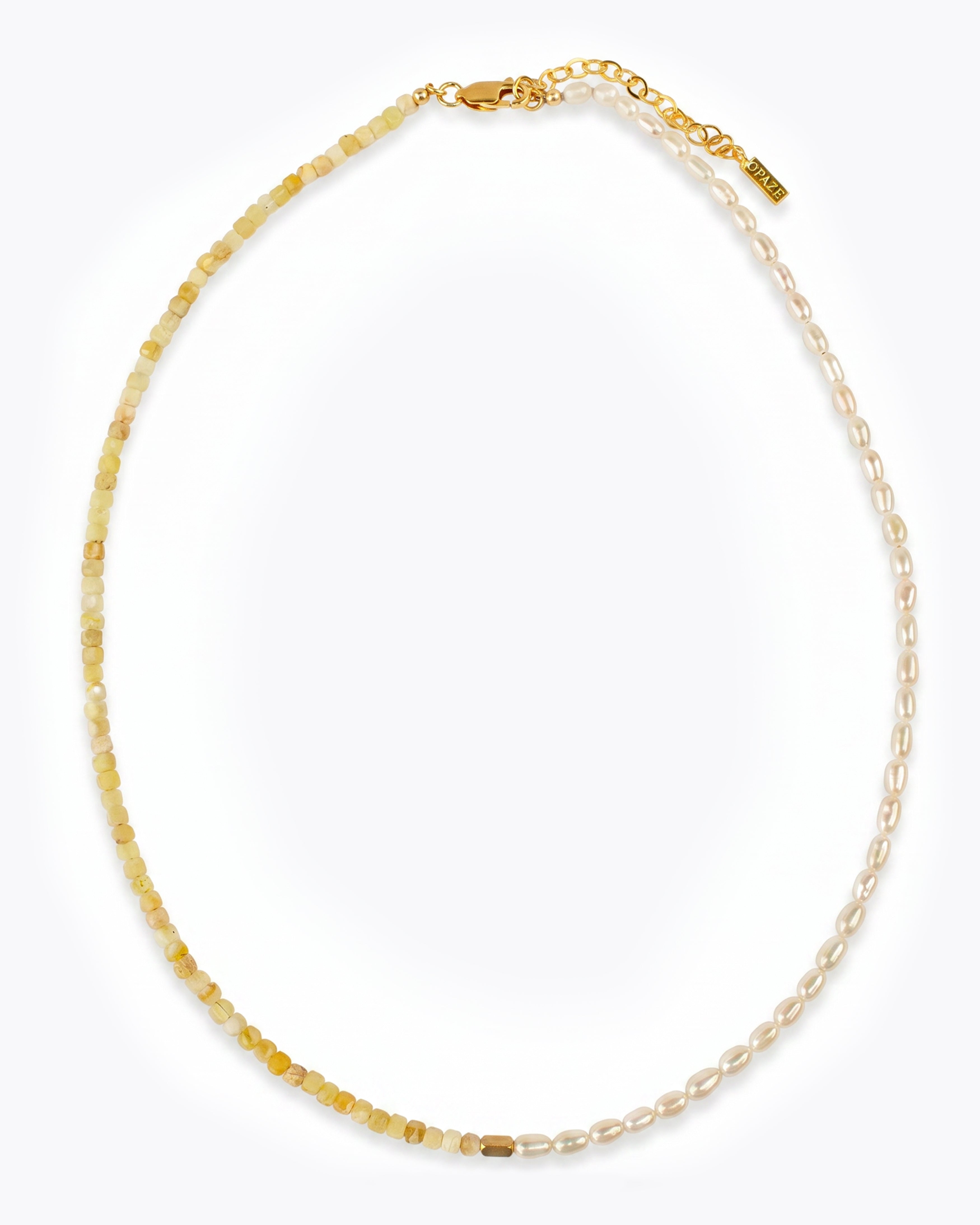 LUCINA Yellow Opal & Freshwater Pearl Necklace