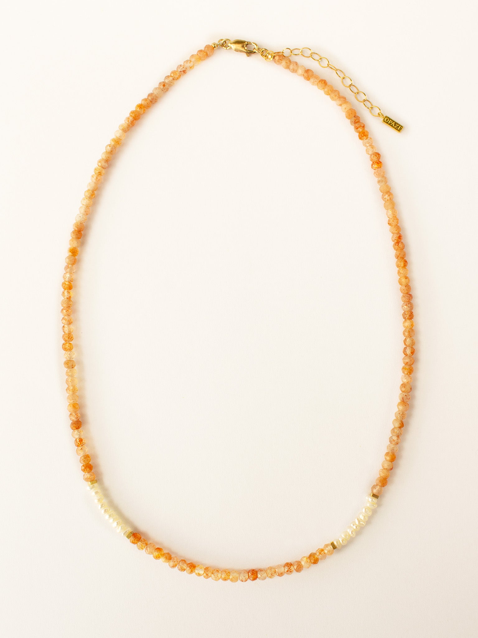 Collier LYRA - Pierre de soleil & Perles d’eau douce