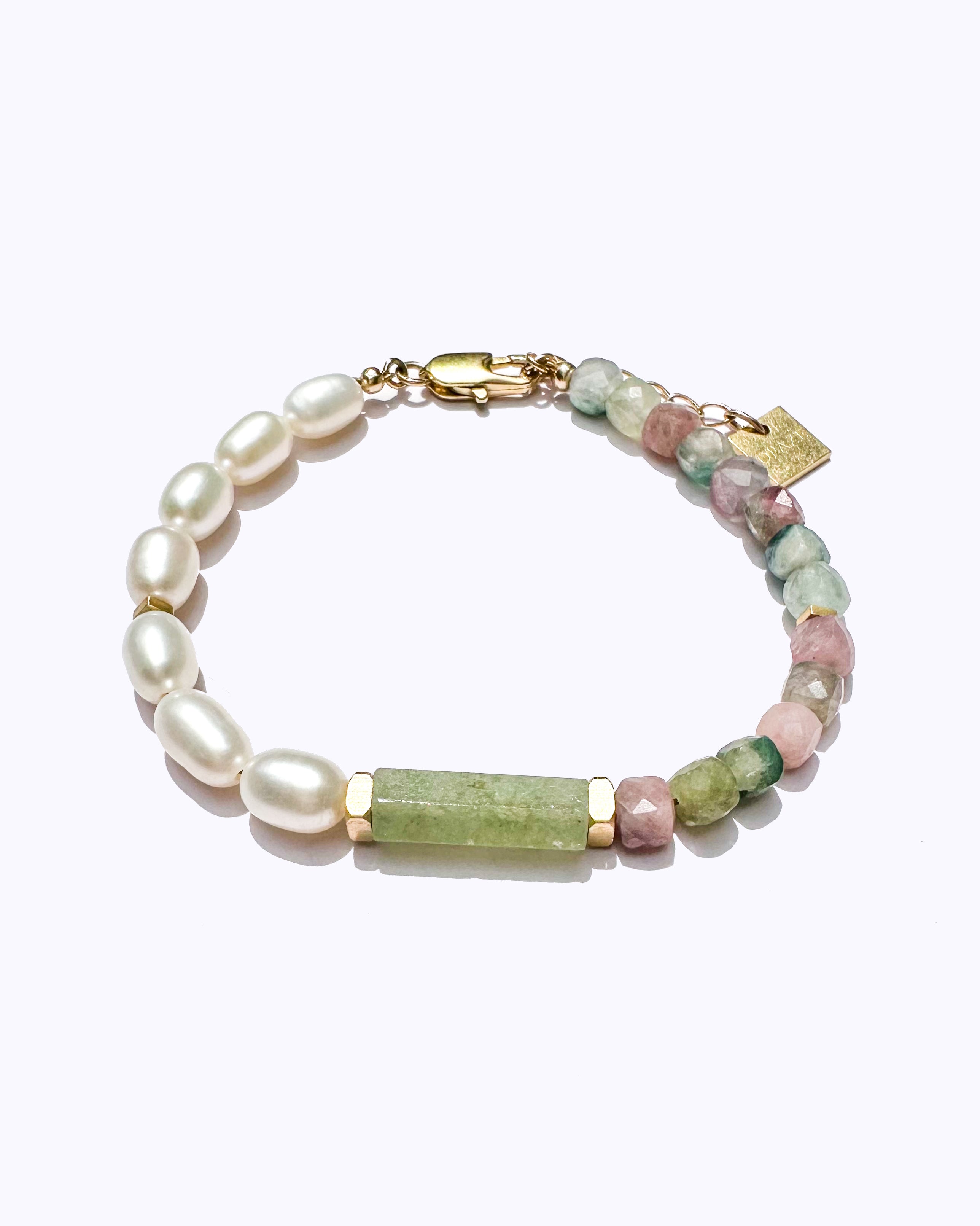 Bracelet KASIA - Perle d'eau douce, Tourmaline & Aventurine
