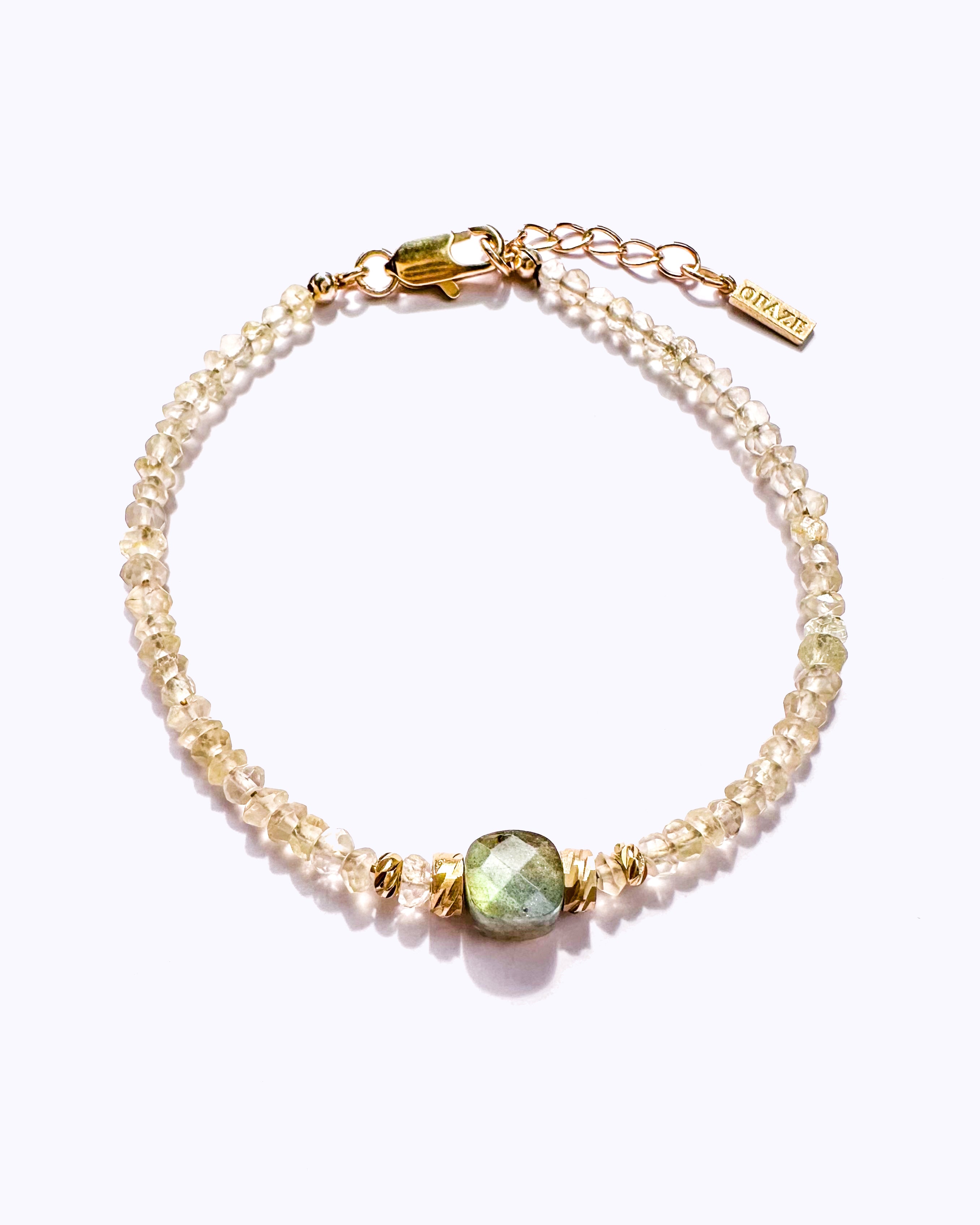 Bracelet MUUN - Quartz jaune & Labradorite