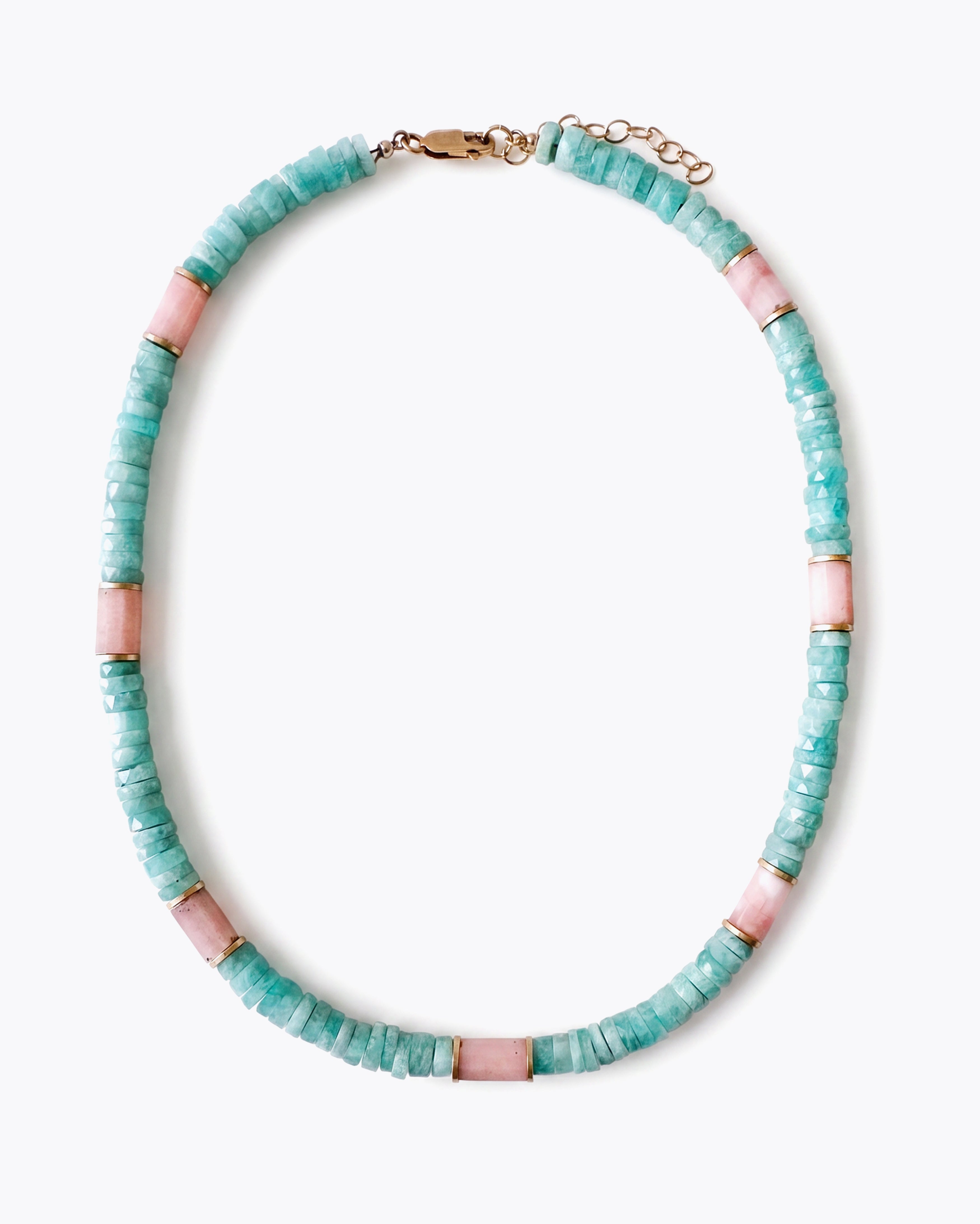 MOANA Collana Amazzonite e Opale Rosa
