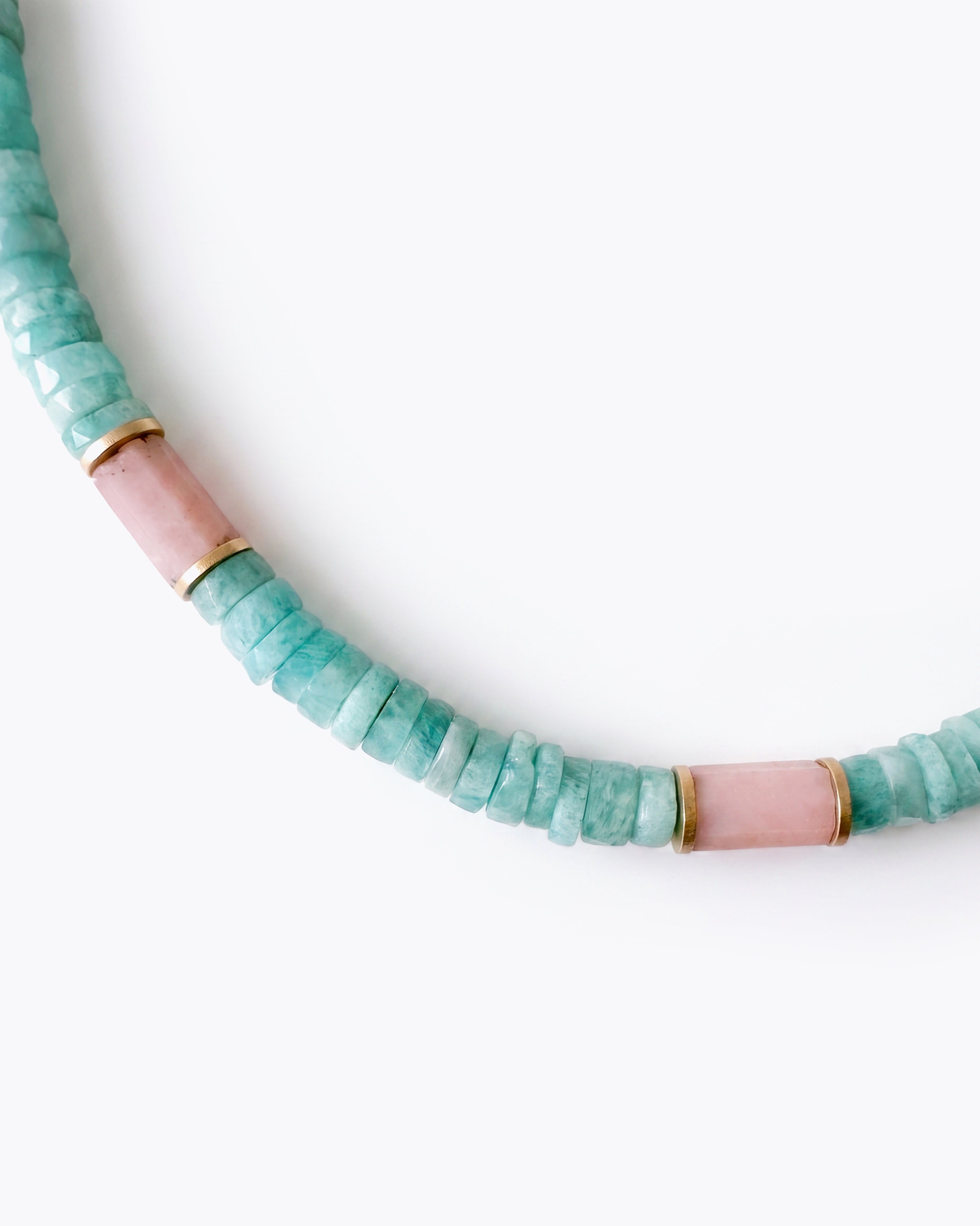 MOANA Collana Amazzonite e Opale Rosa