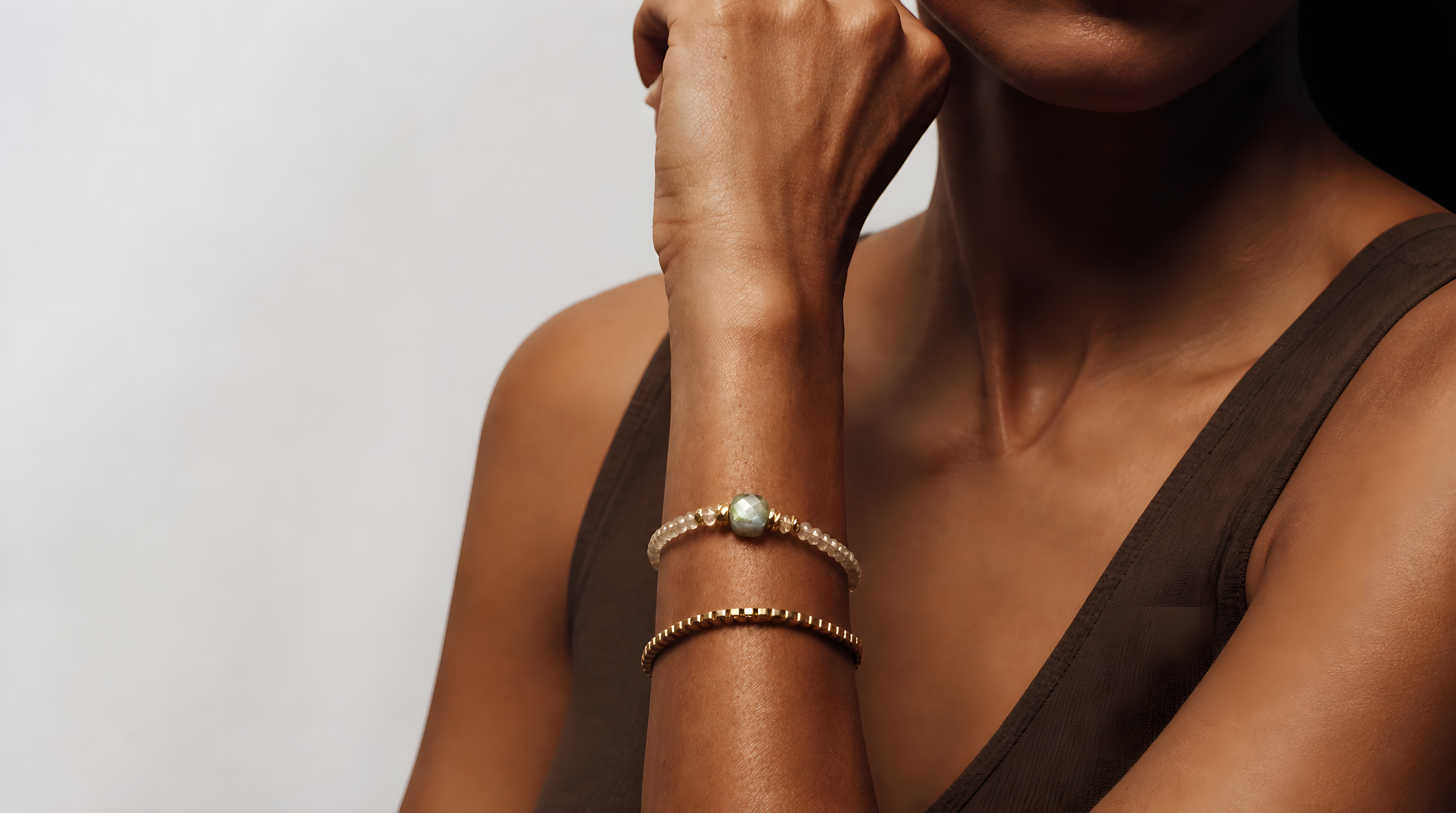 MUUN Pulsera Cuarzo limón & Labradorita