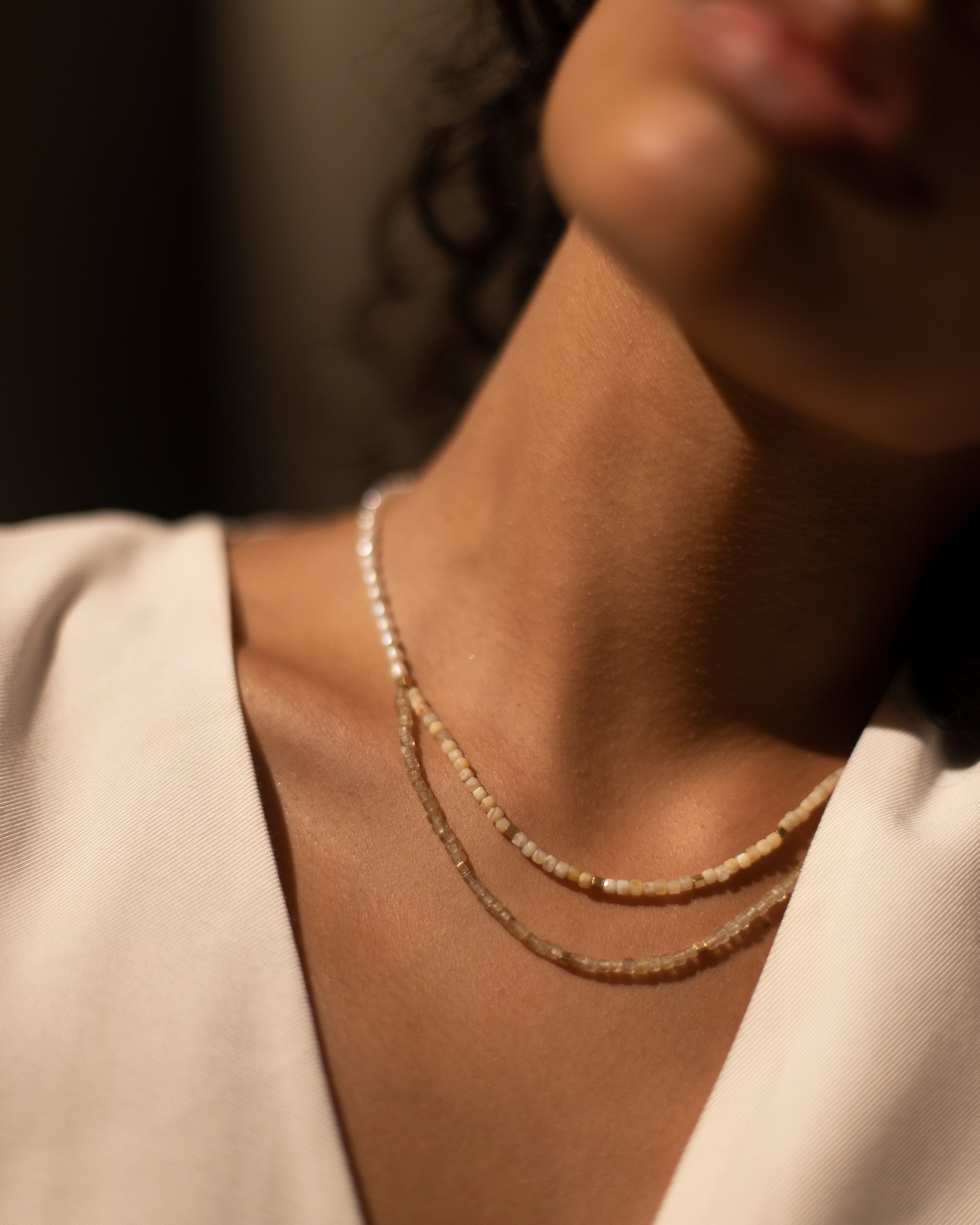 SOLANA Yellow Opal, Apatite & Pearl Necklace